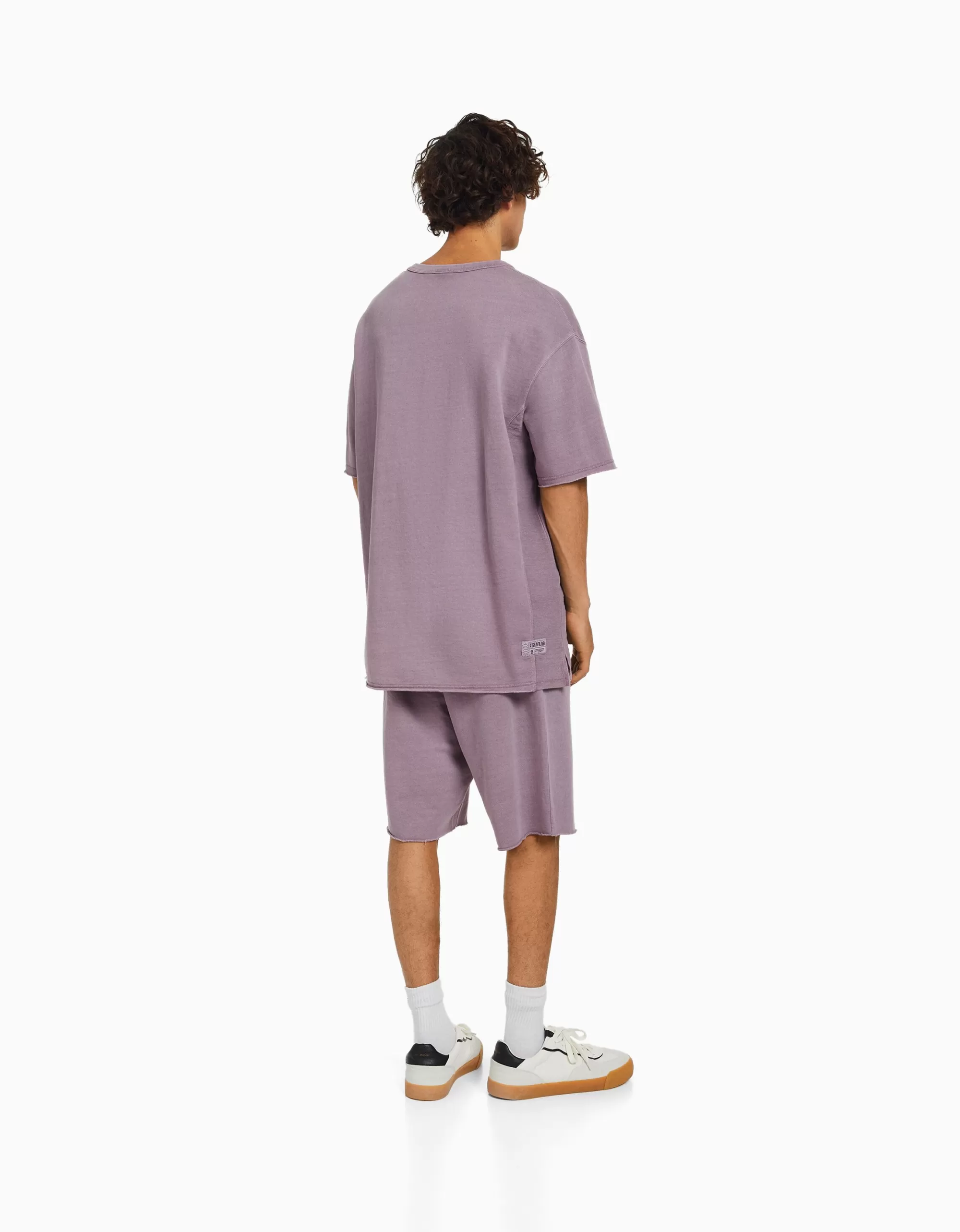 HOMBRE BERSHKA Bermuda felpa efecto lavado
