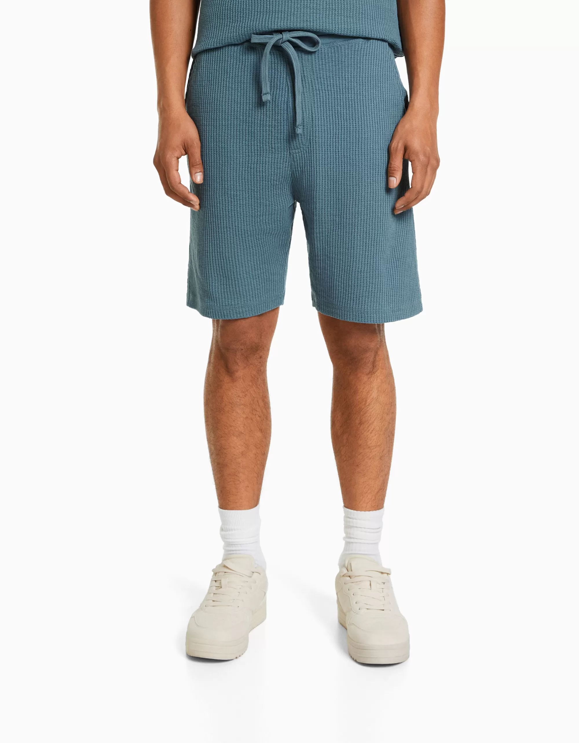 HOMBRE BERSHKA Bermuda felpa waffle