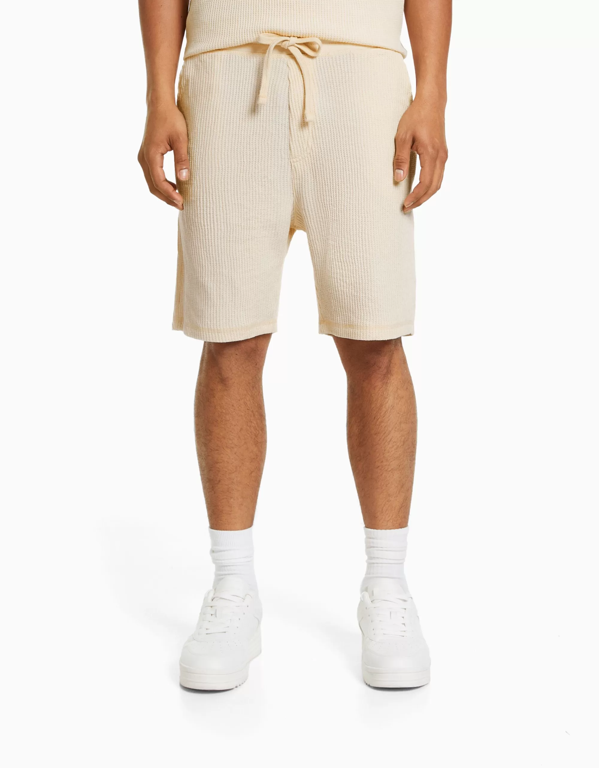 HOMBRE BERSHKA Bermuda felpa waffle