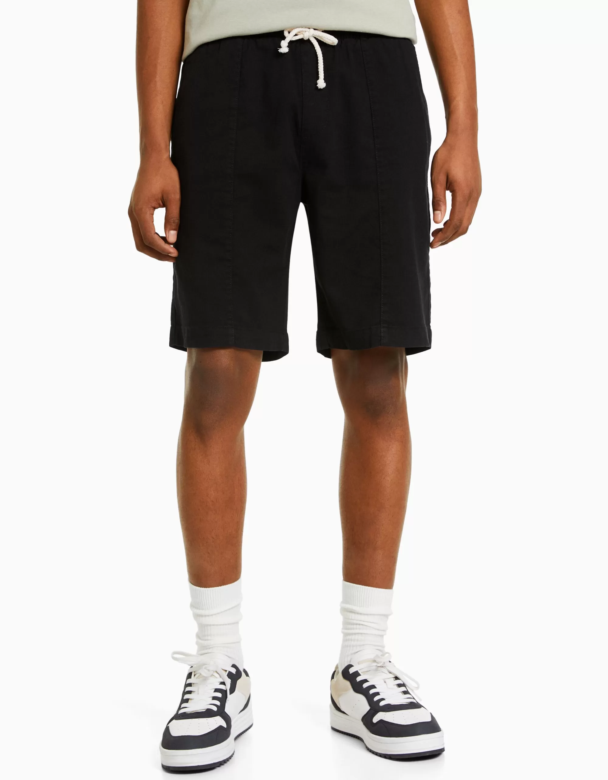 HOMBRE BERSHKA Bermuda jogger efecto rústico