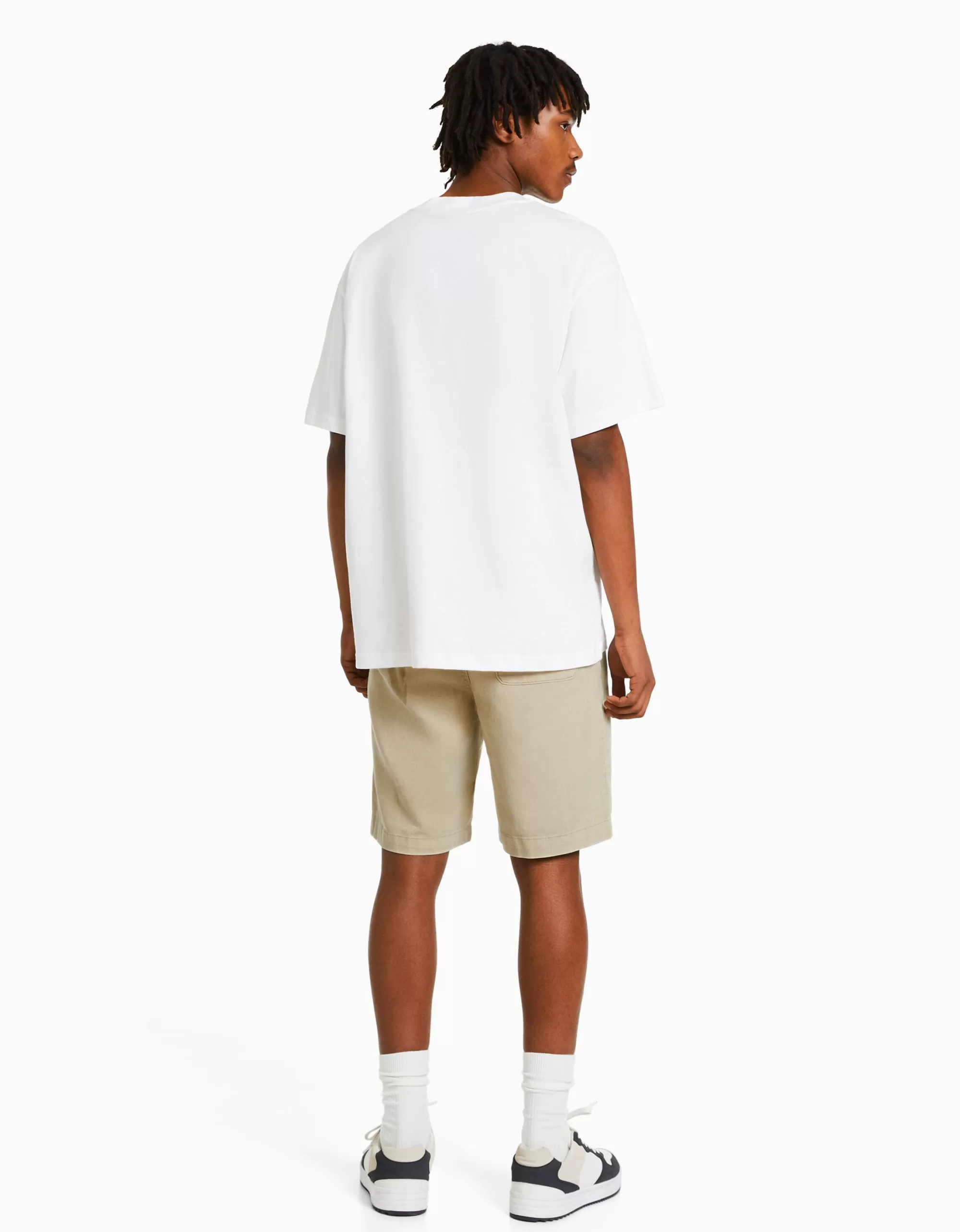 HOMBRE BERSHKA Bermuda jogger efecto rústico