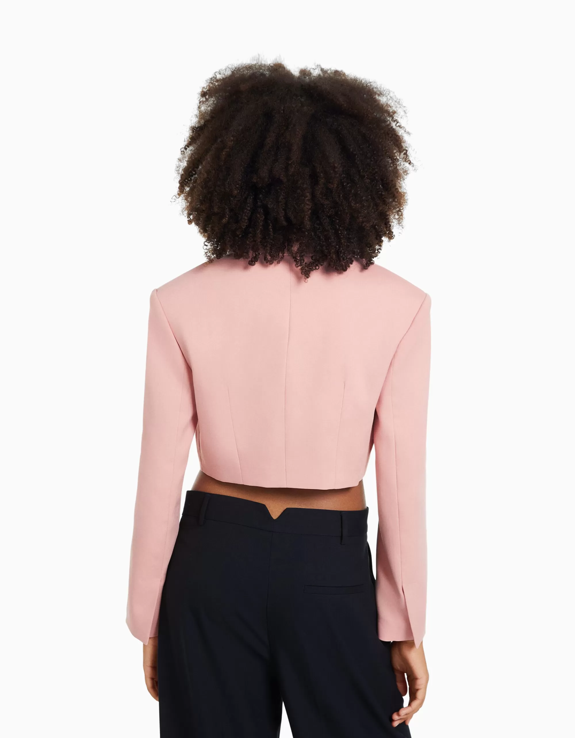 MUJER BERSHKA Blazer tailoring cropped sarga