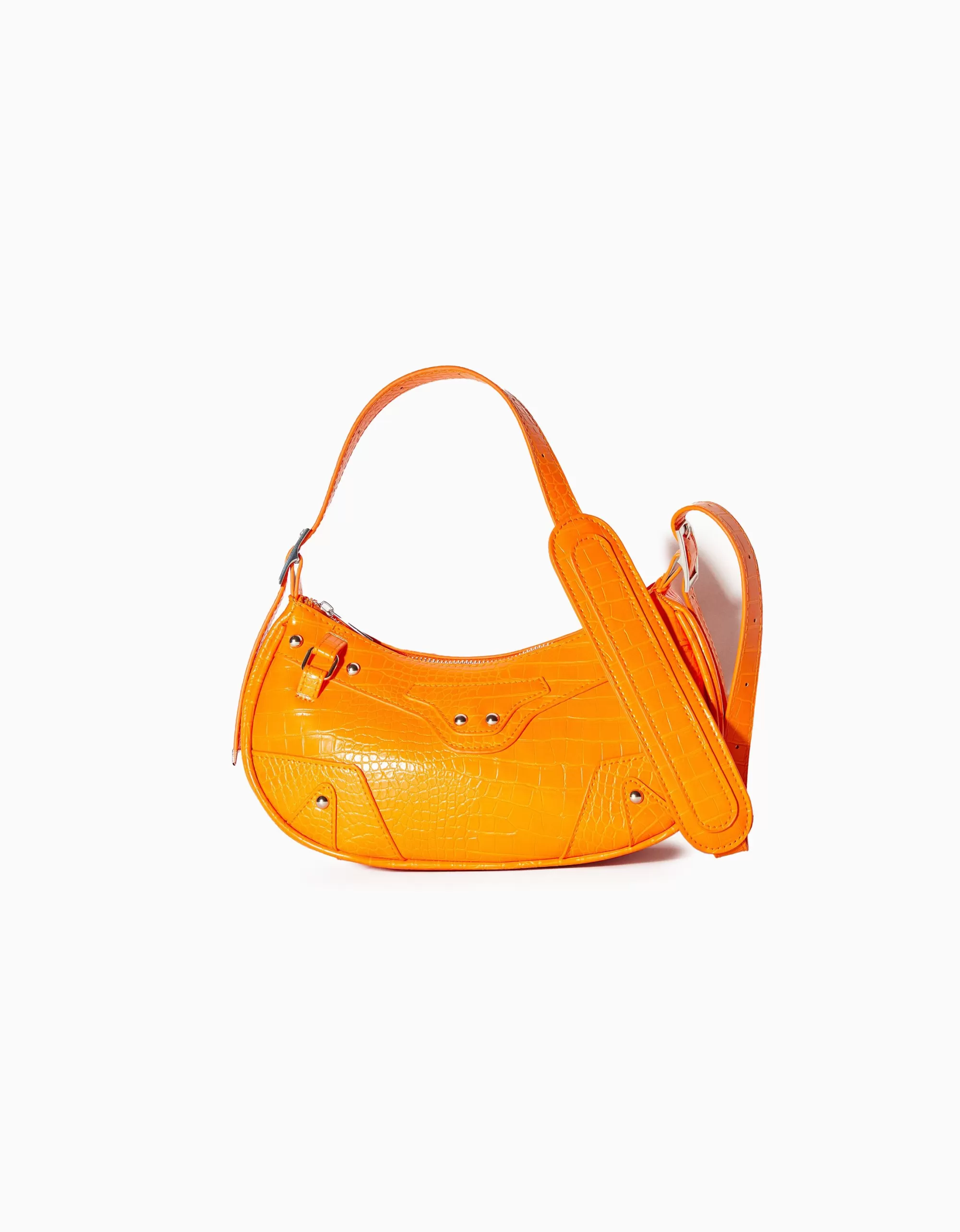 MUJER BERSHKA Bolso asa efecto piel tachas