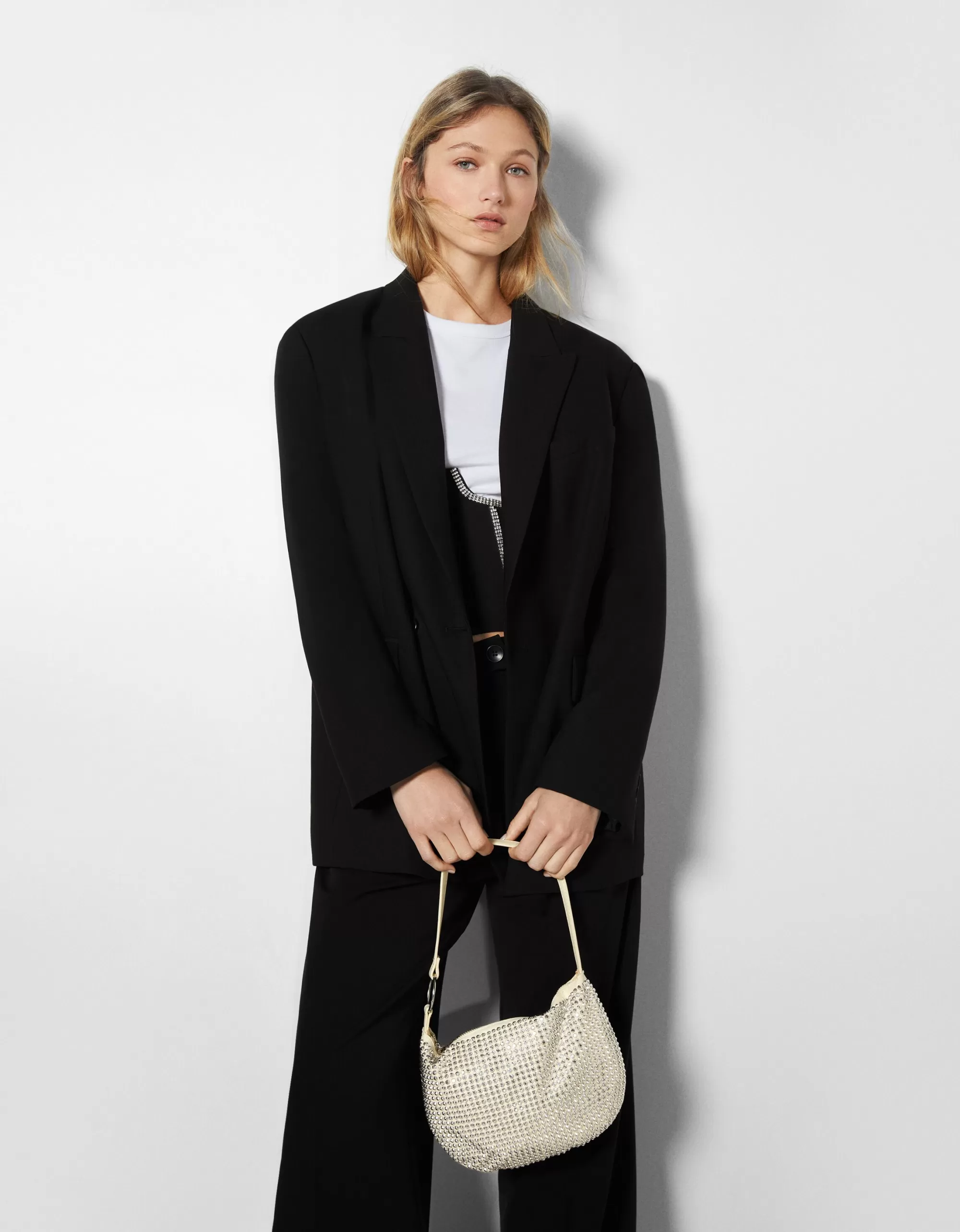 MUJER BERSHKA Bolso asa strass