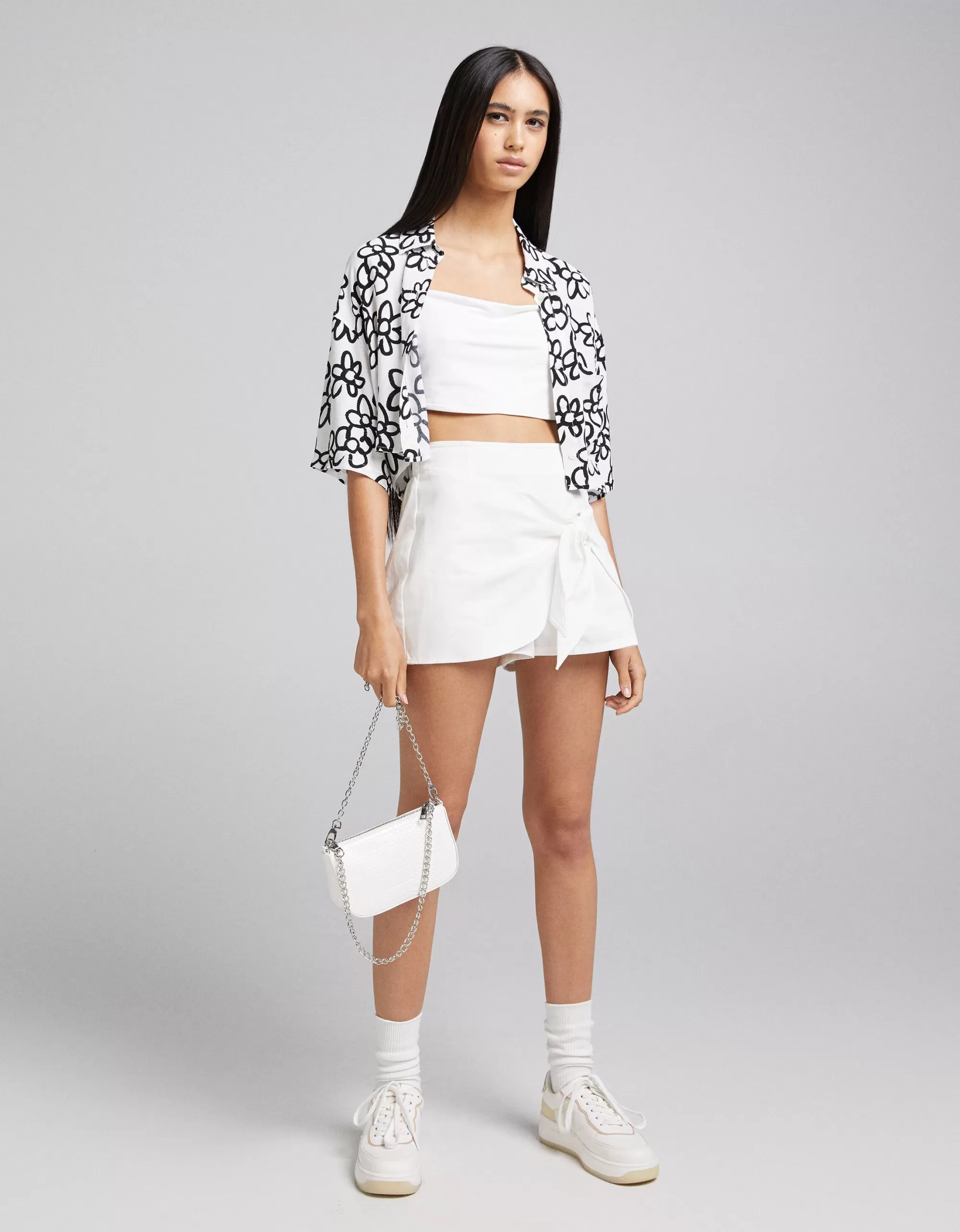 MUJER BERSHKA Bolso cadena efecto cocodrilo