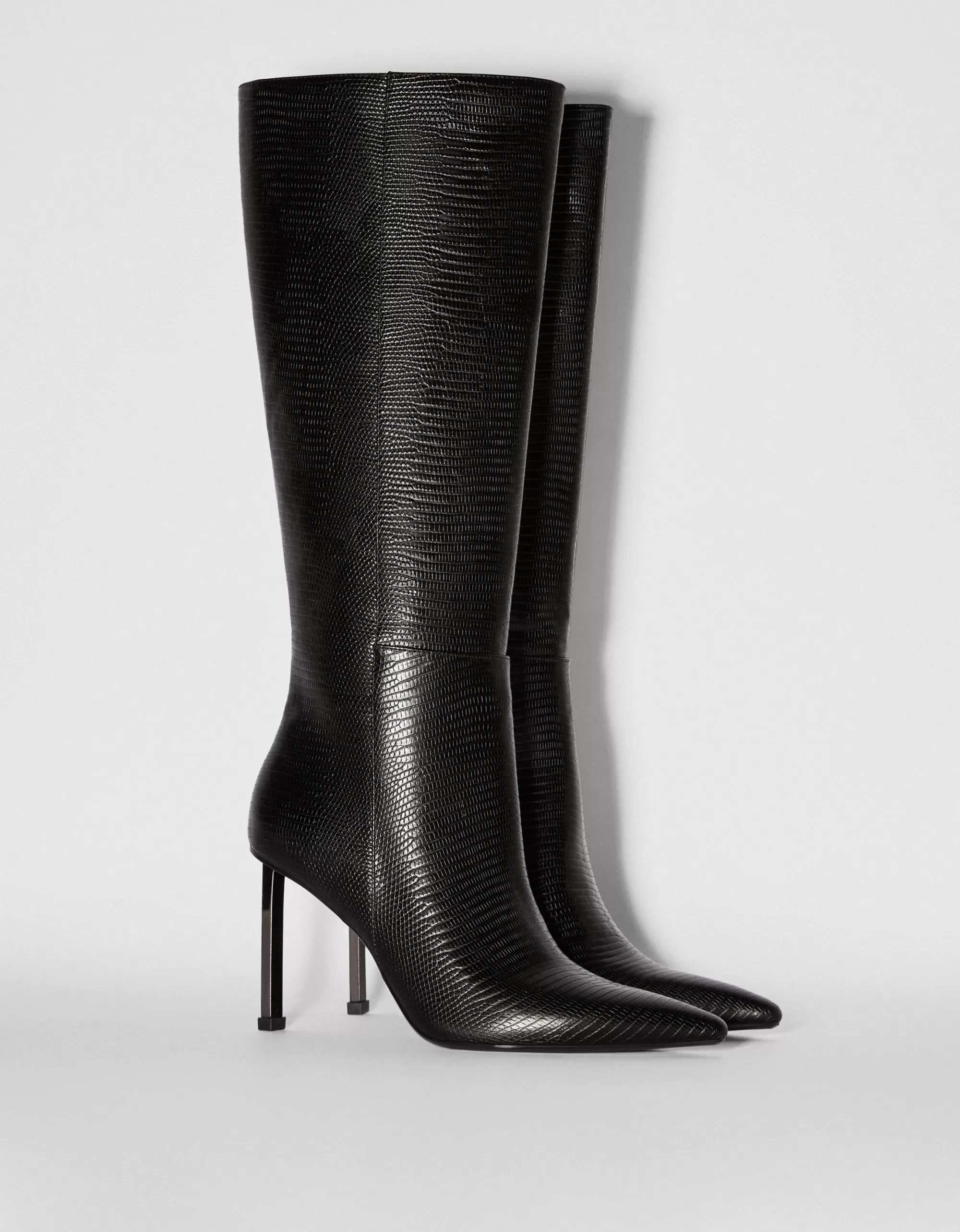 MUJER BERSHKA Botas grabadas tacón fino