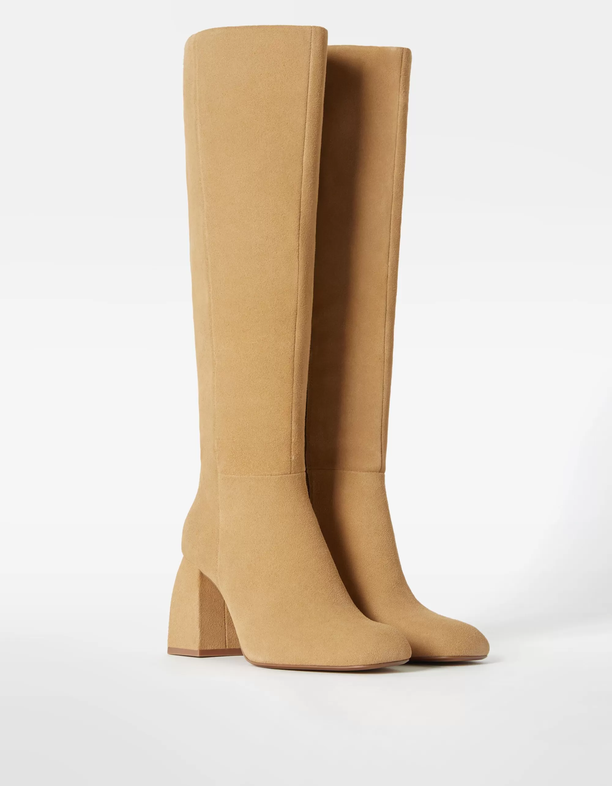 MUJER BERSHKA Botas tacón ancho PIEL