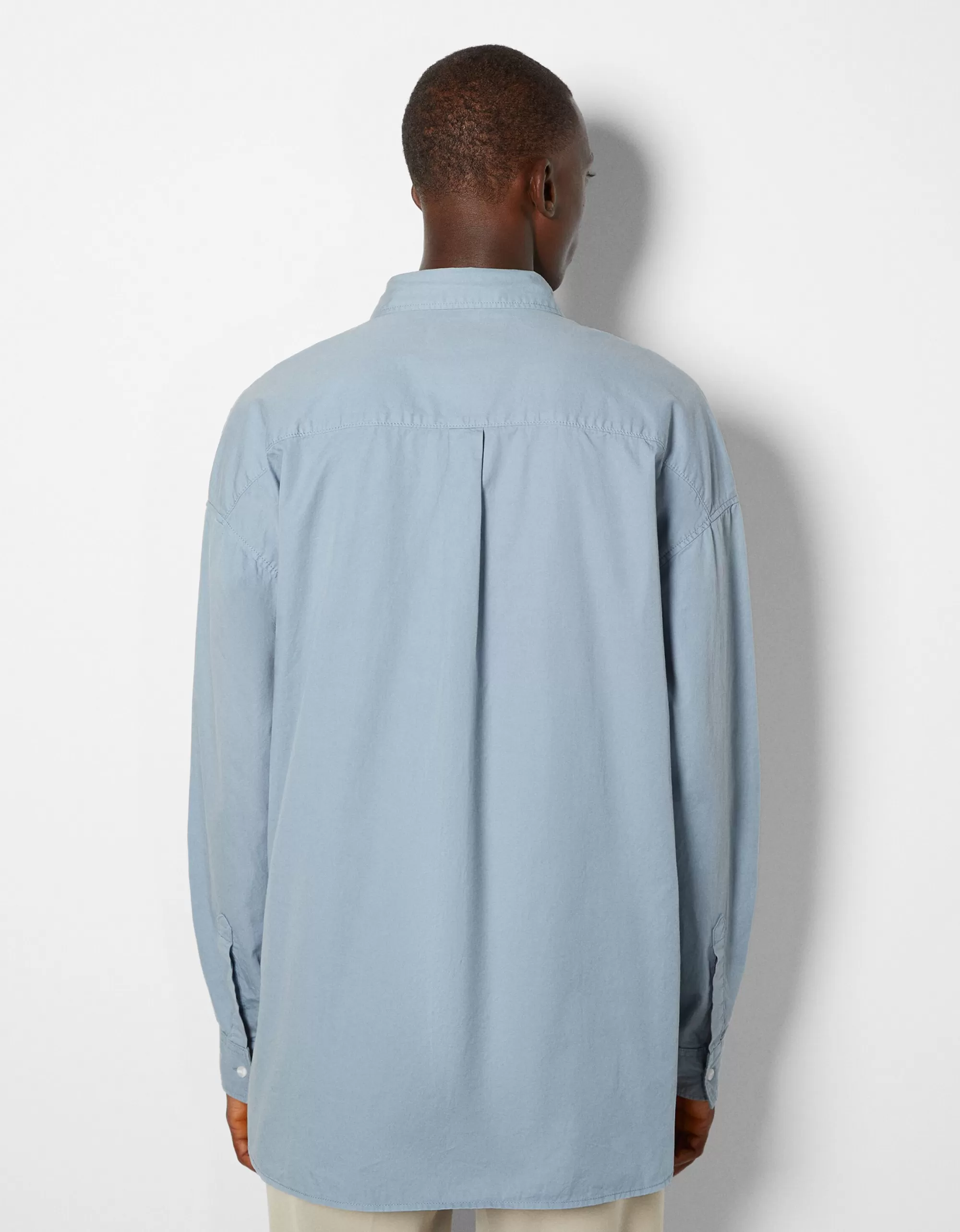 HOMBRE BERSHKA Camisa manga larga popelín