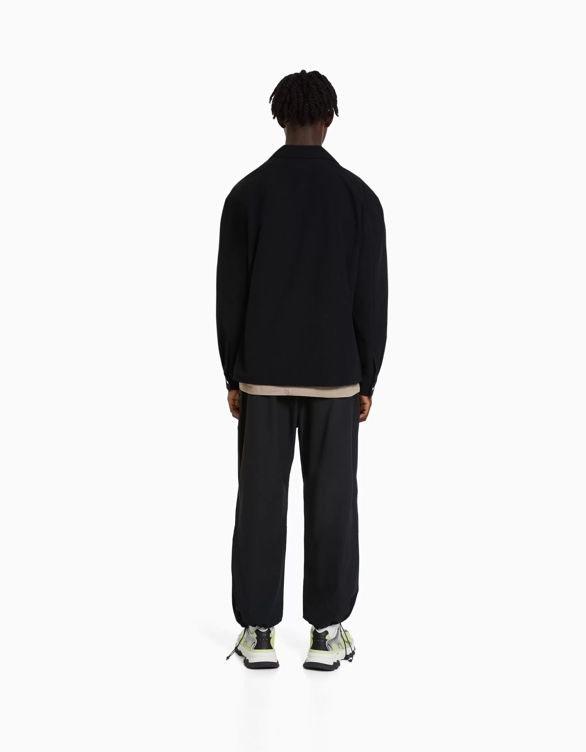 HOMBRE BERSHKA Camisa manga larga técnica parachute