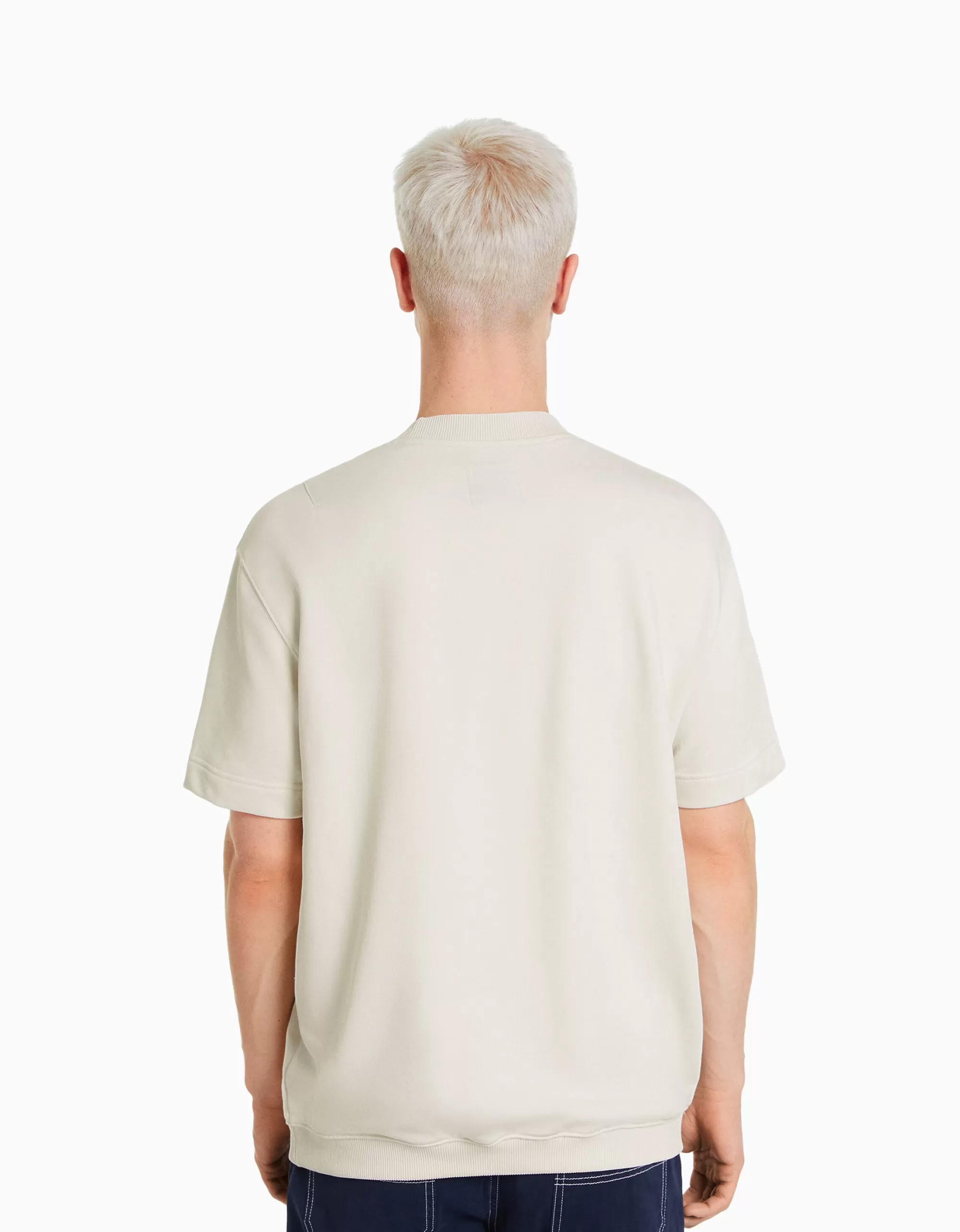 HOMBRE BERSHKA Camiseta felpa print varsity