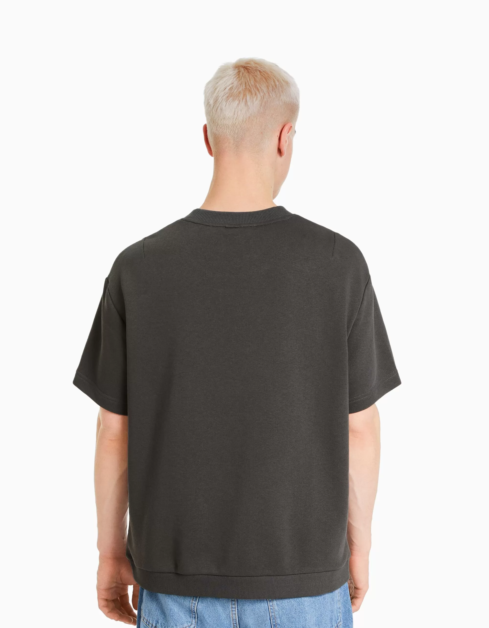 HOMBRE BERSHKA Camiseta felpa print varsity