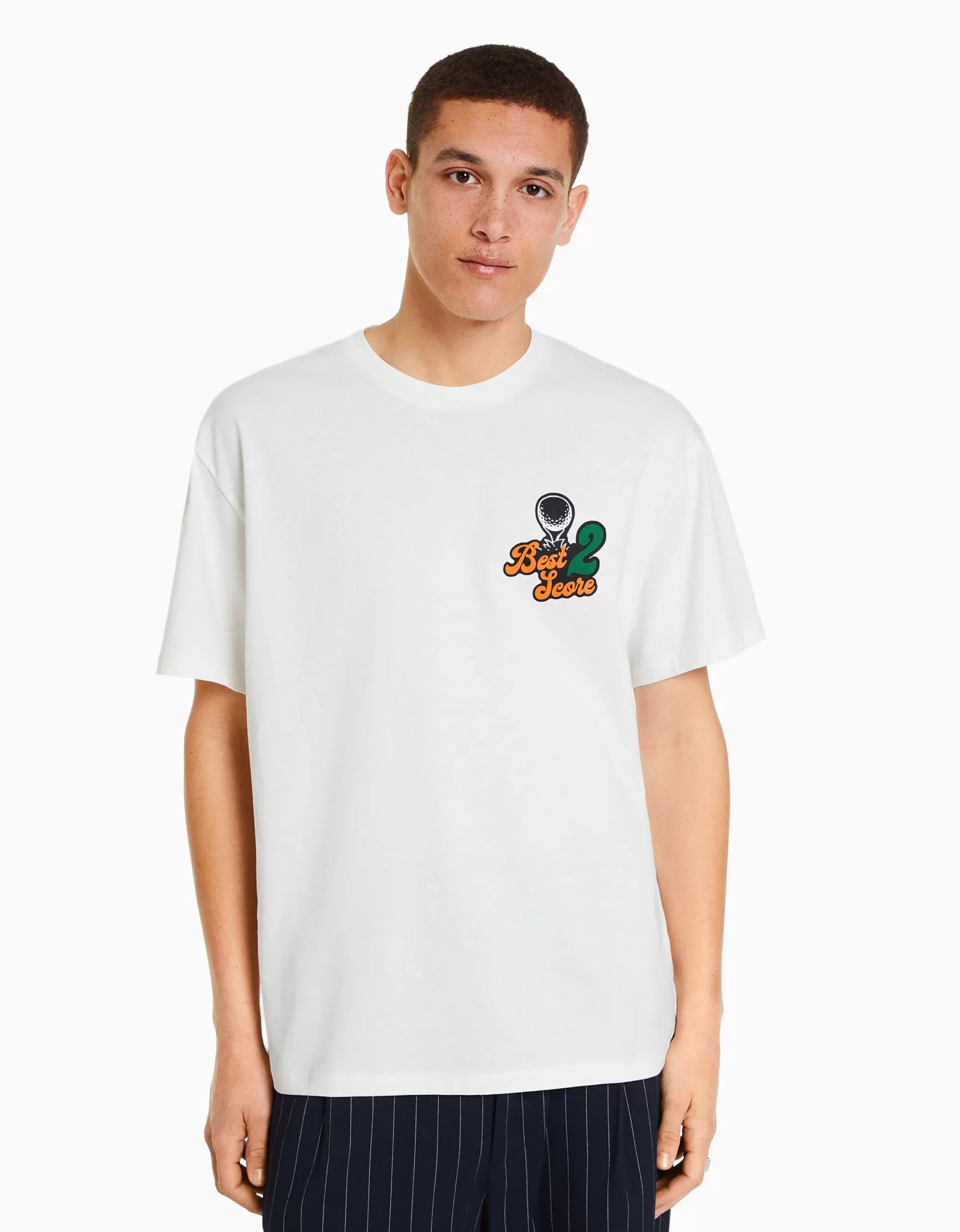 HOMBRE BERSHKA Camiseta manga corta boxy fit