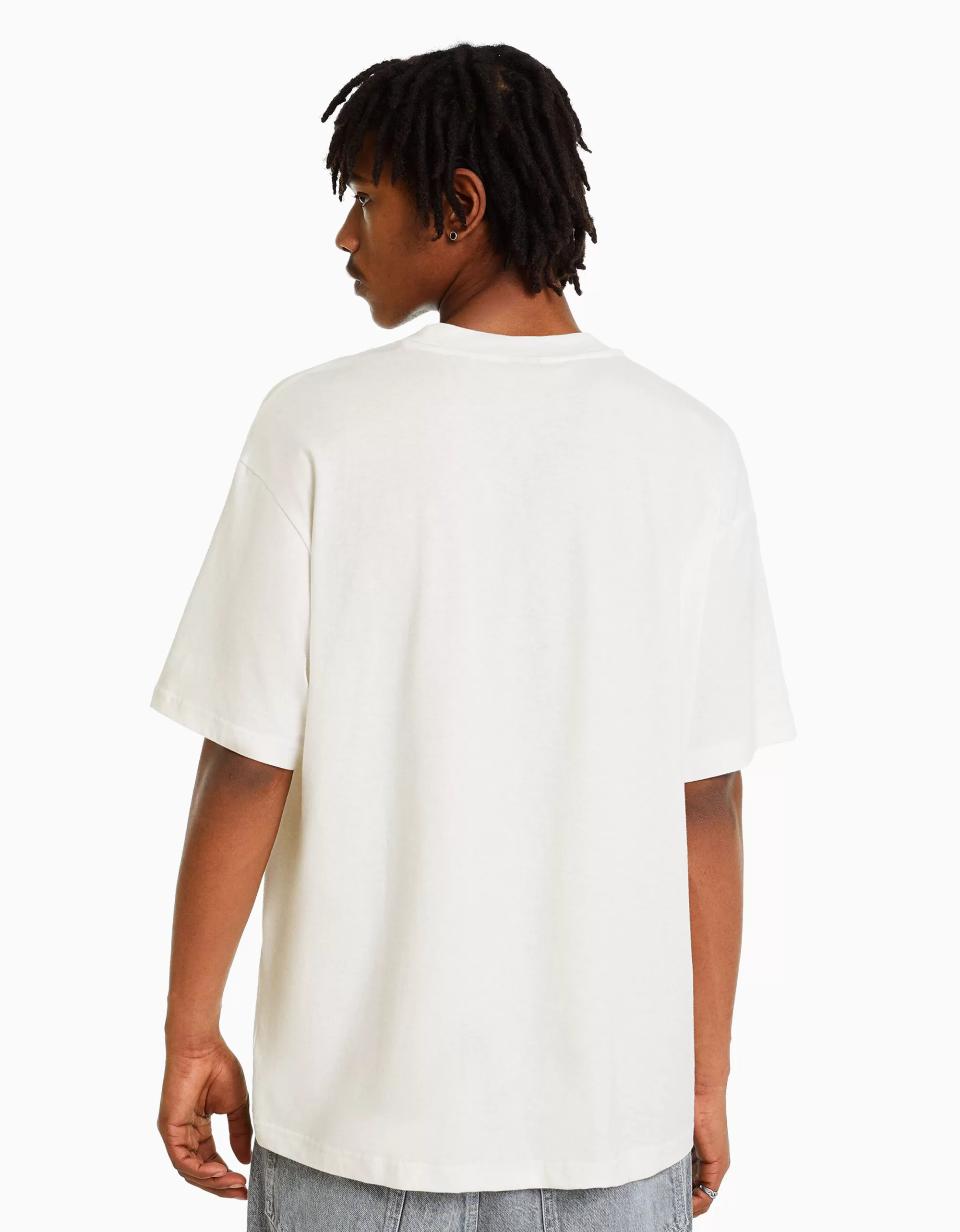 HOMBRE BERSHKA Camiseta manga corta boxy fit bolsillo