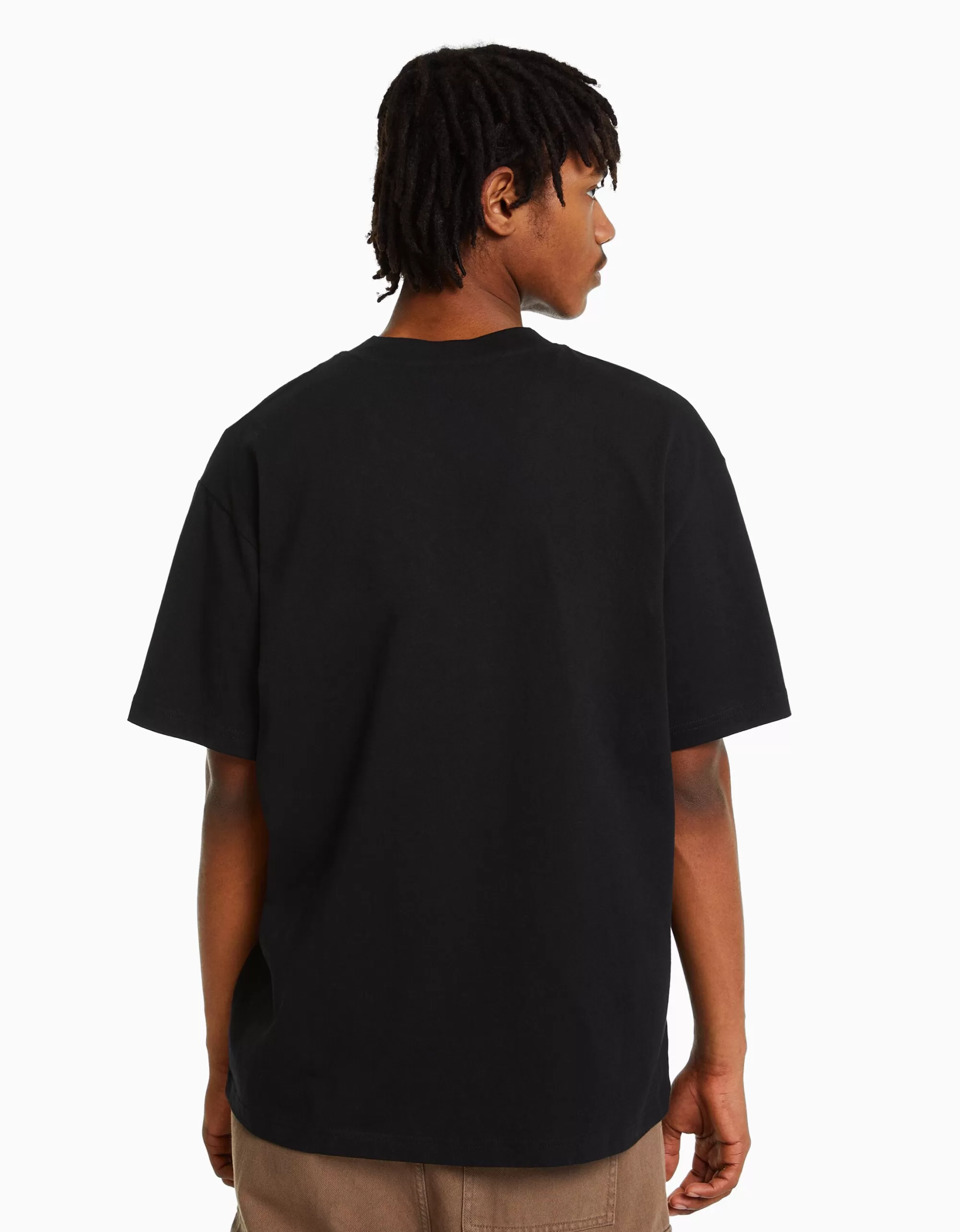 HOMBRE BERSHKA Camiseta manga corta boxy fit bolsillo