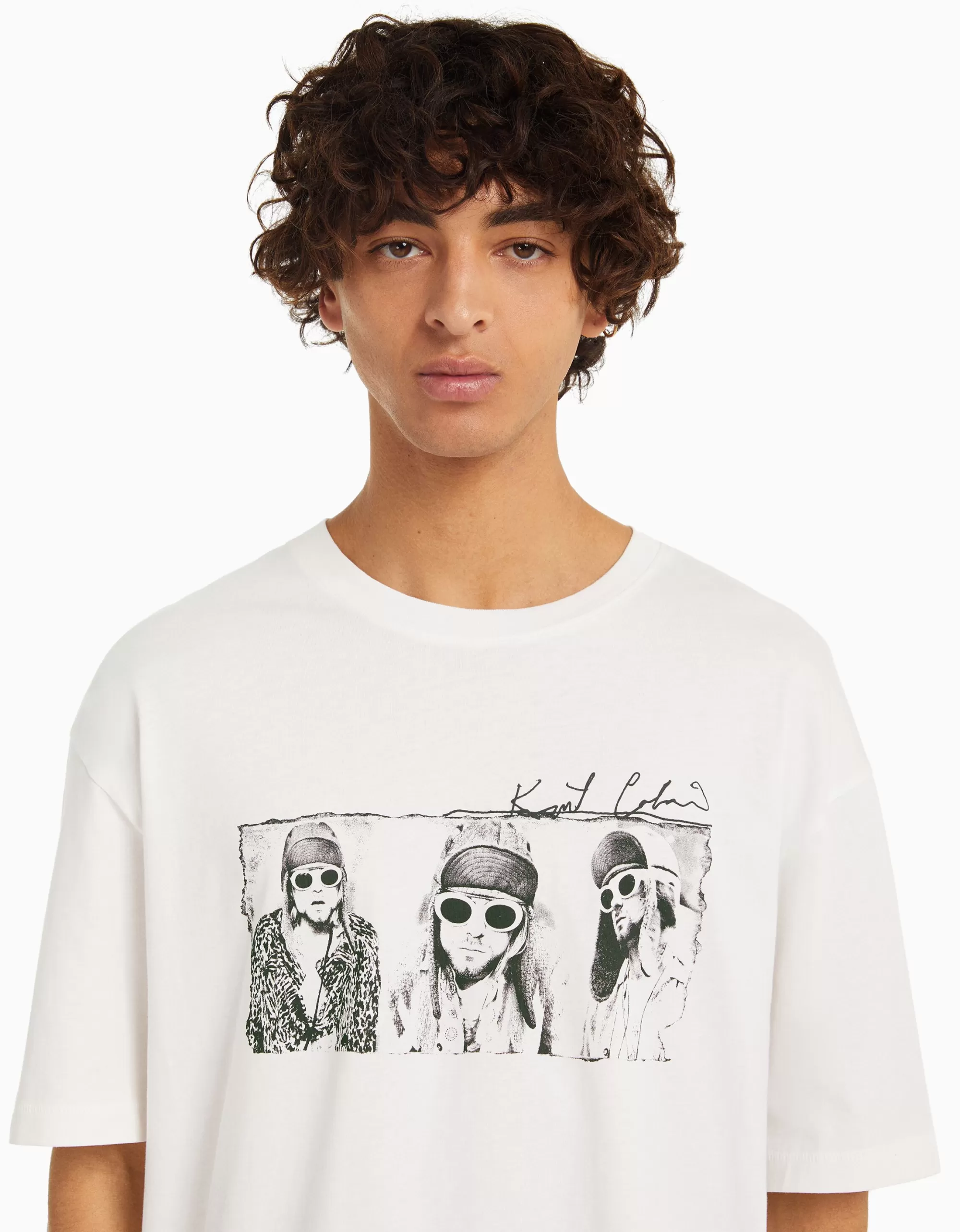 HOMBRE BERSHKA Camiseta manga corta boxy fit Kurt Kobain