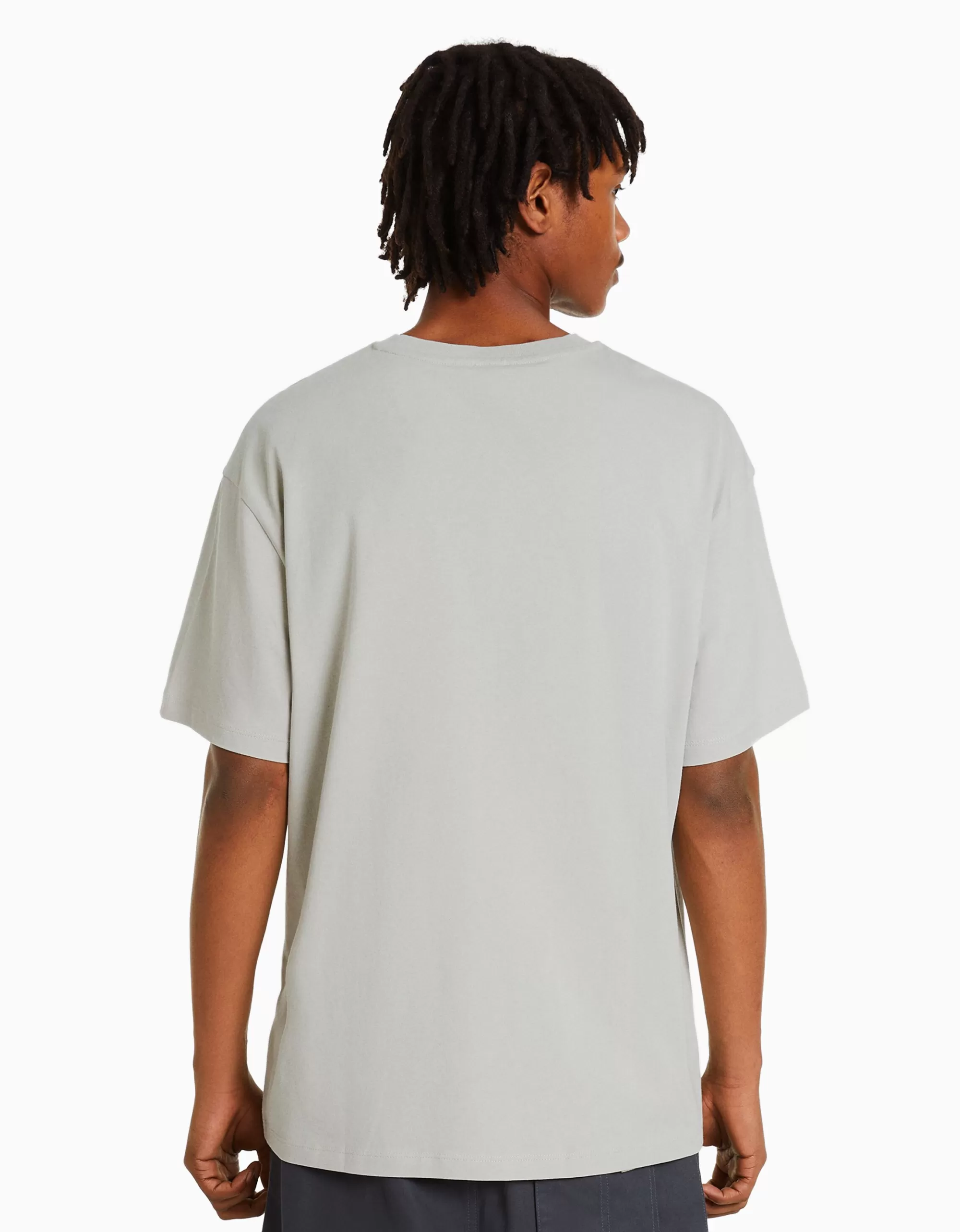 HOMBRE BERSHKA Camiseta manga corta boxy fit lettering