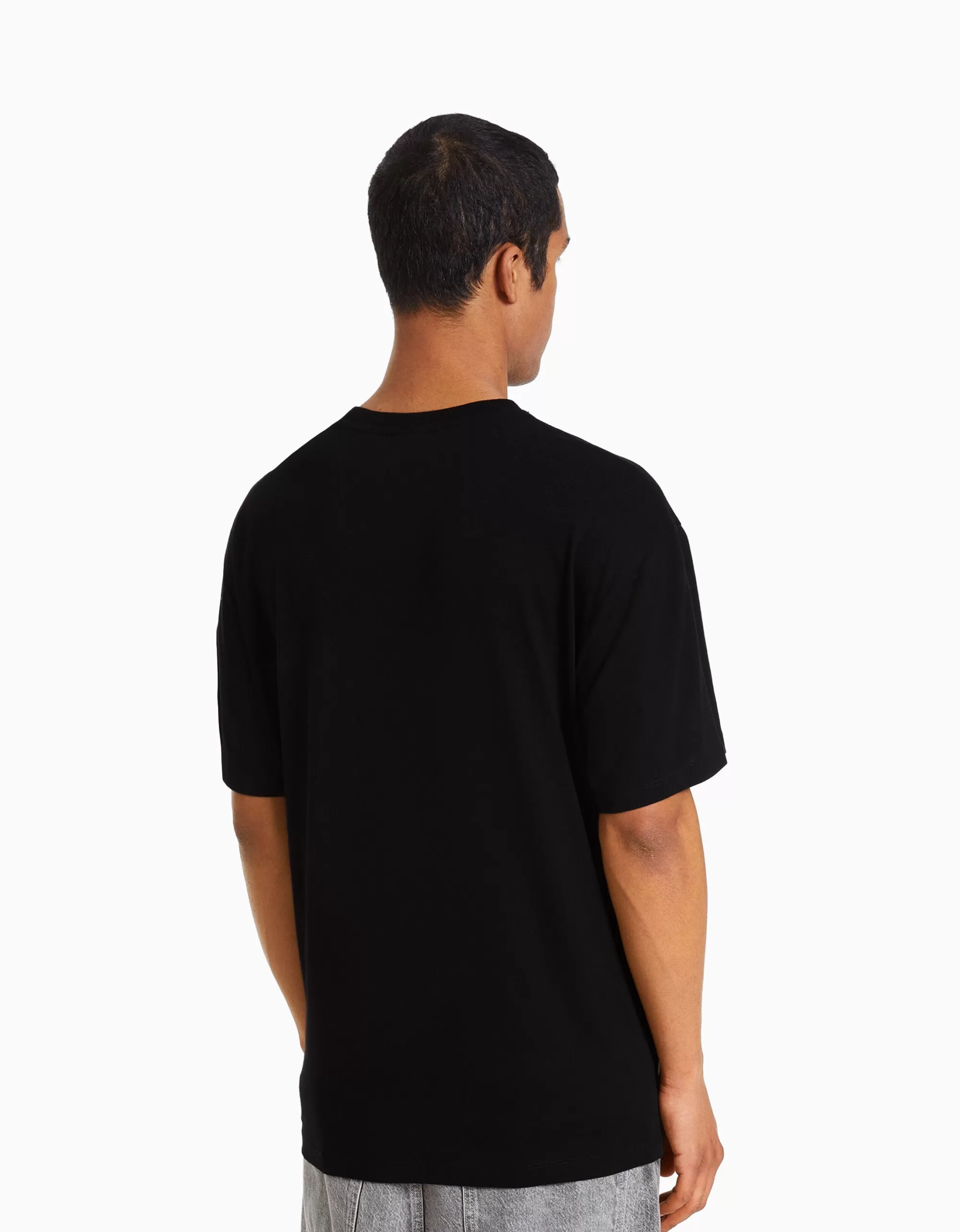 HOMBRE BERSHKA Camiseta manga corta boxy fit parches