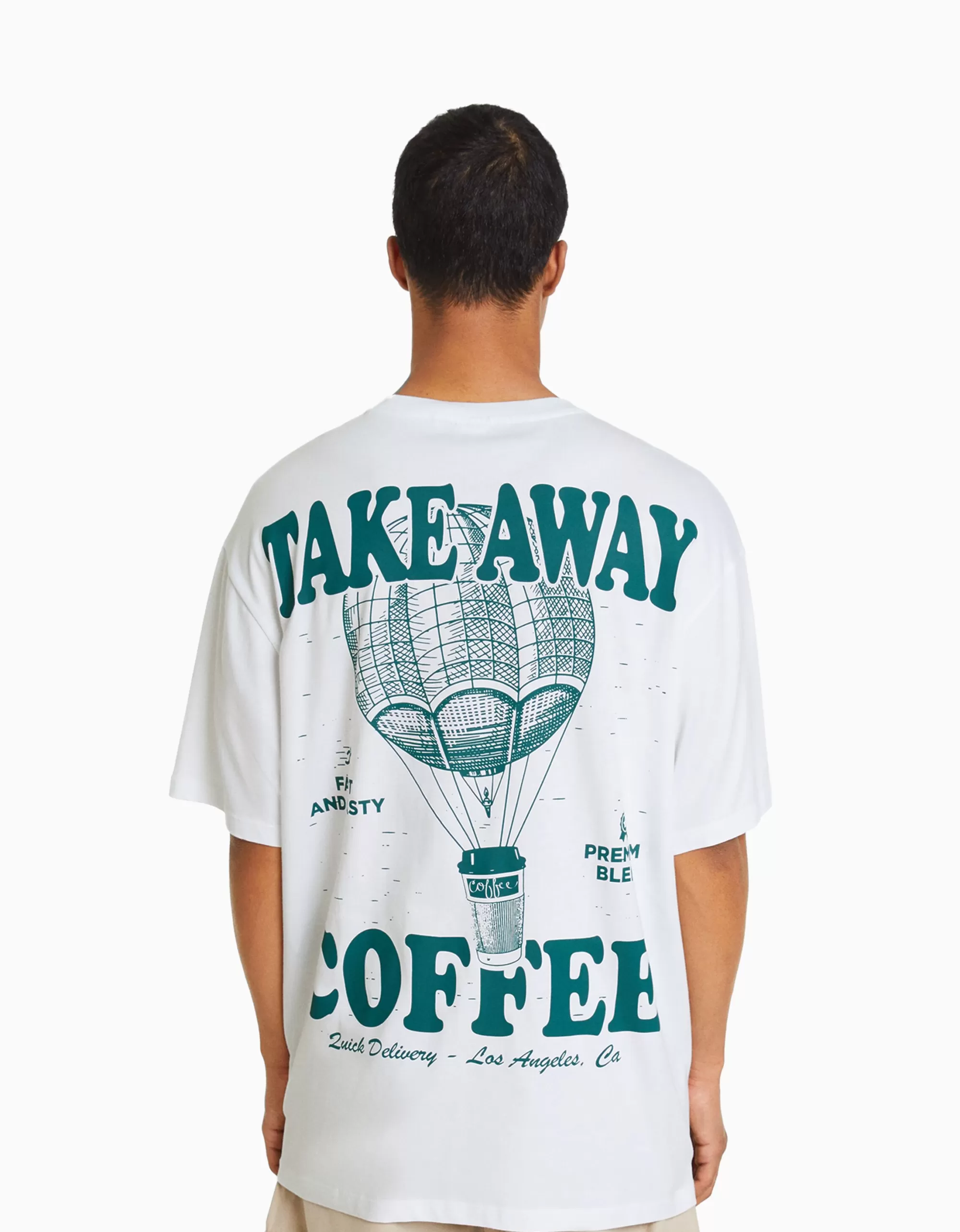 HOMBRE BERSHKA Camiseta manga corta boxy fit print