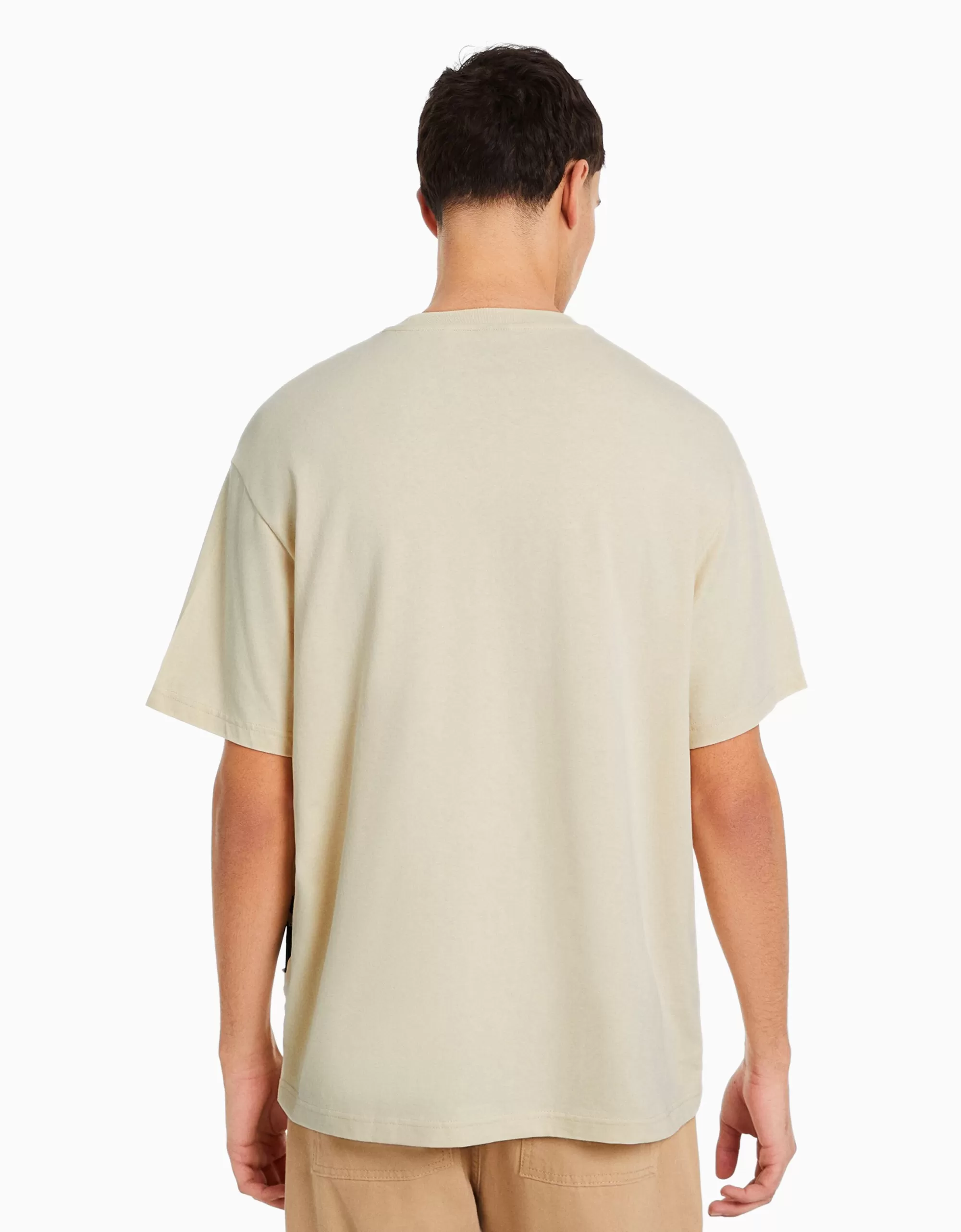 HOMBRE BERSHKA Camiseta manga corta boxy fit print