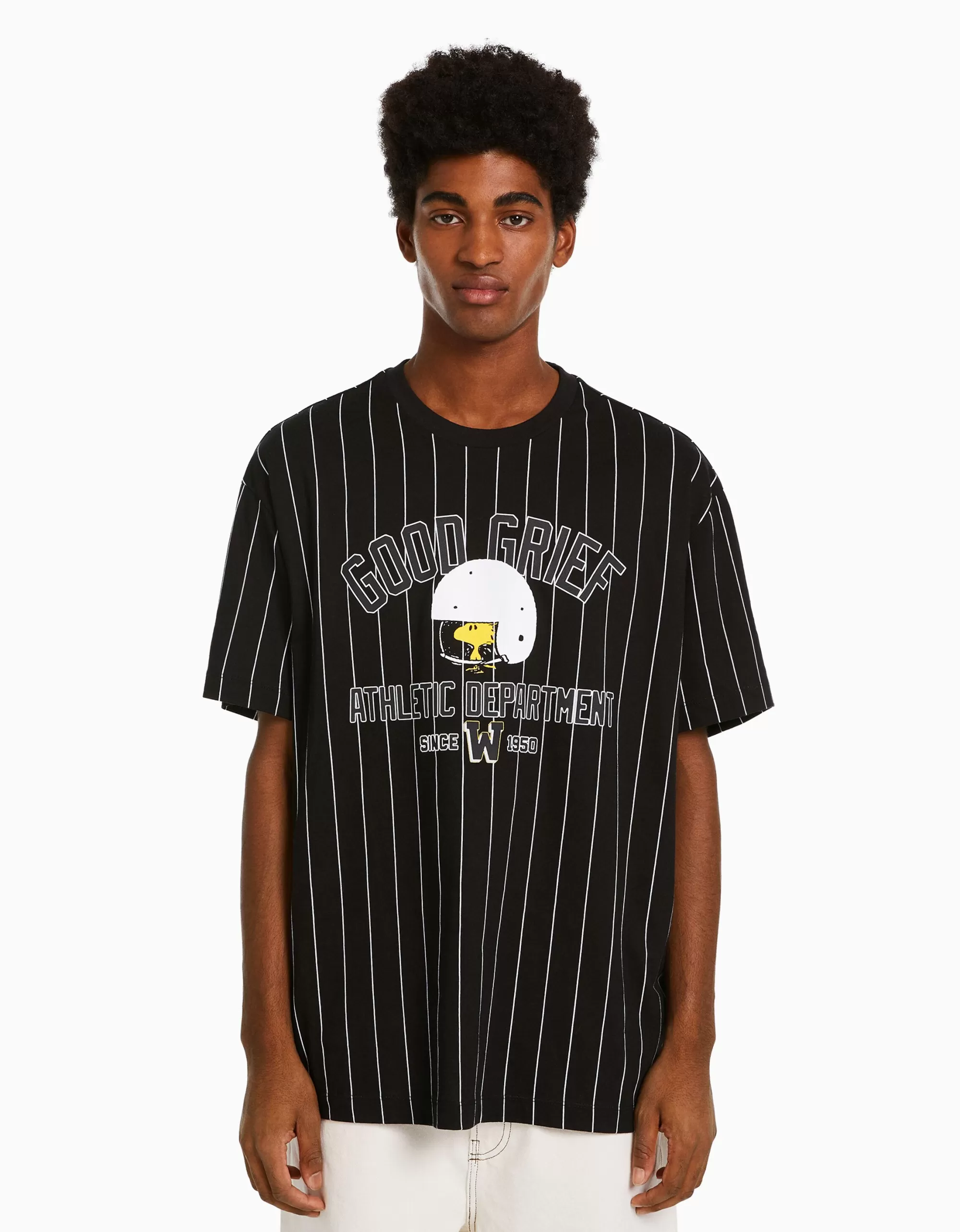 HOMBRE BERSHKA Camiseta manga corta boxy fit Snoopy