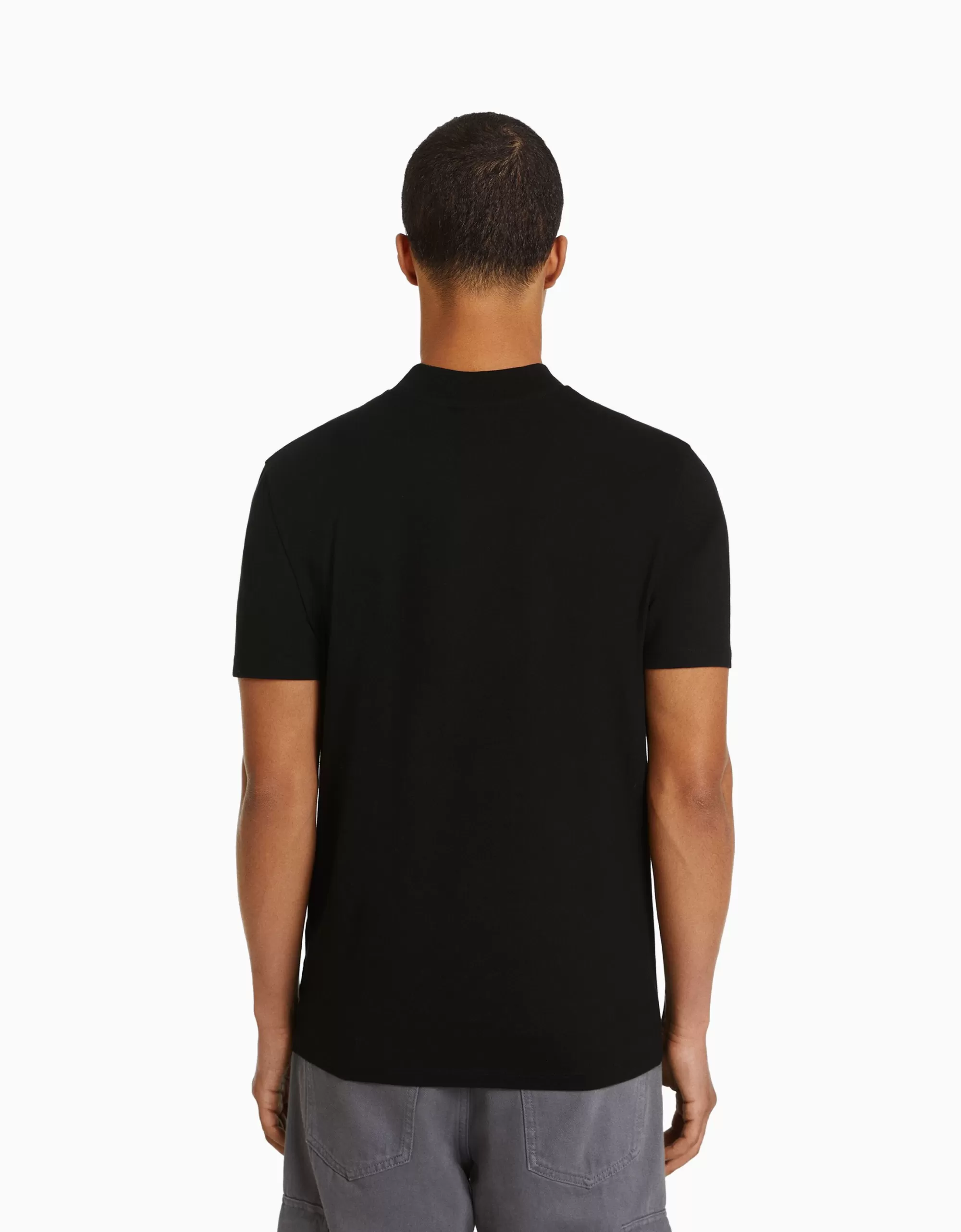 HOMBRE BERSHKA Camiseta manga corta cuello perkins