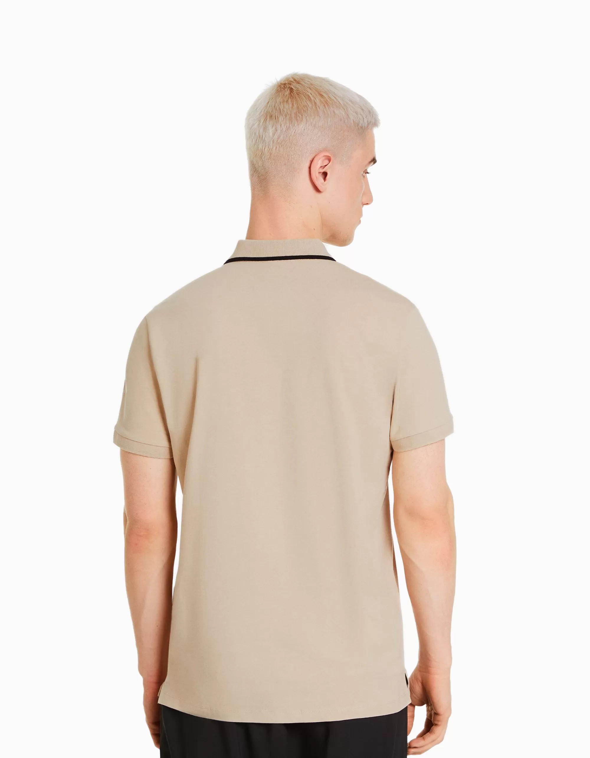 HOMBRE BERSHKA Camiseta manga corta cuello polo bandas