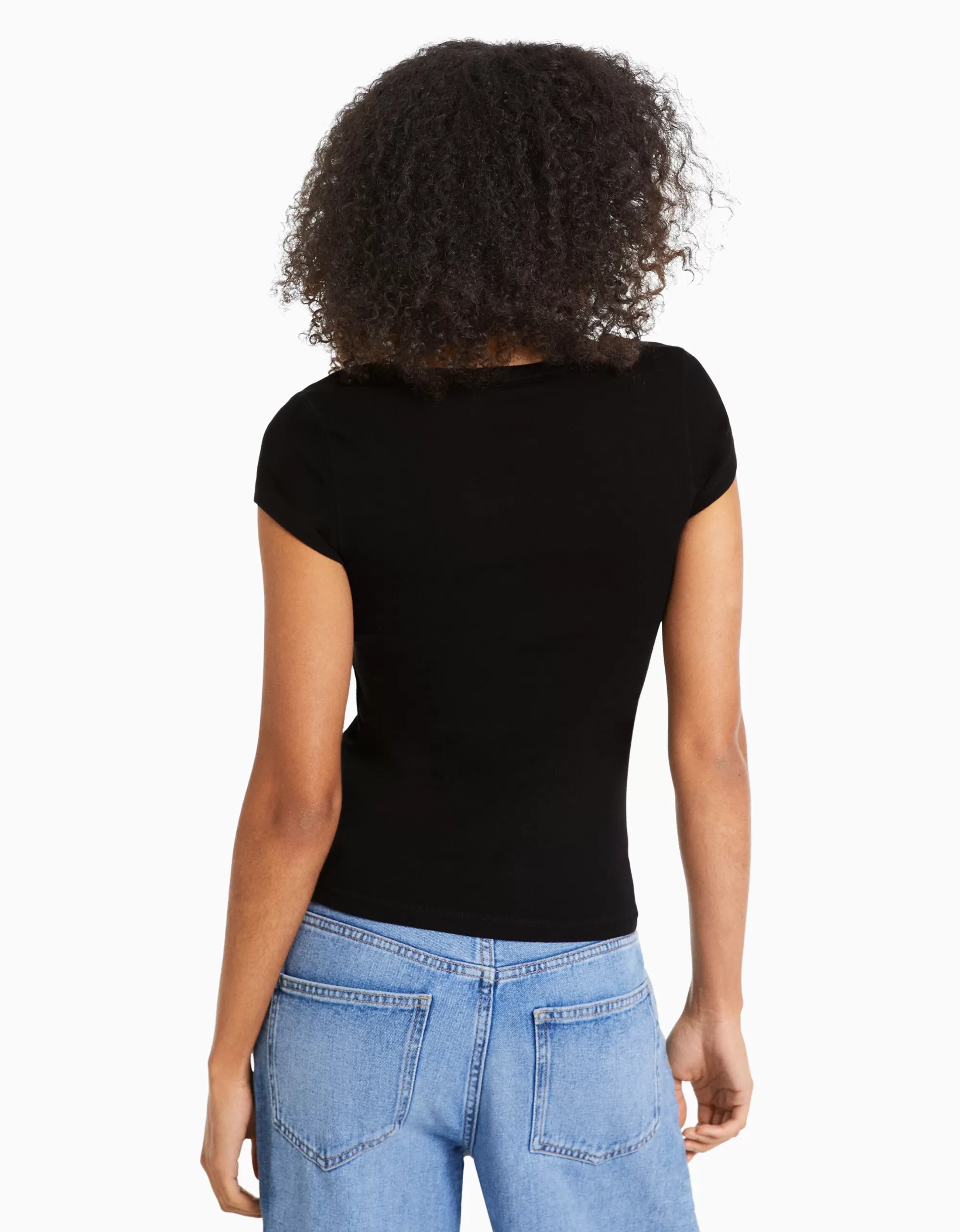 MUJER BERSHKA Camiseta manga corta cuello redondo