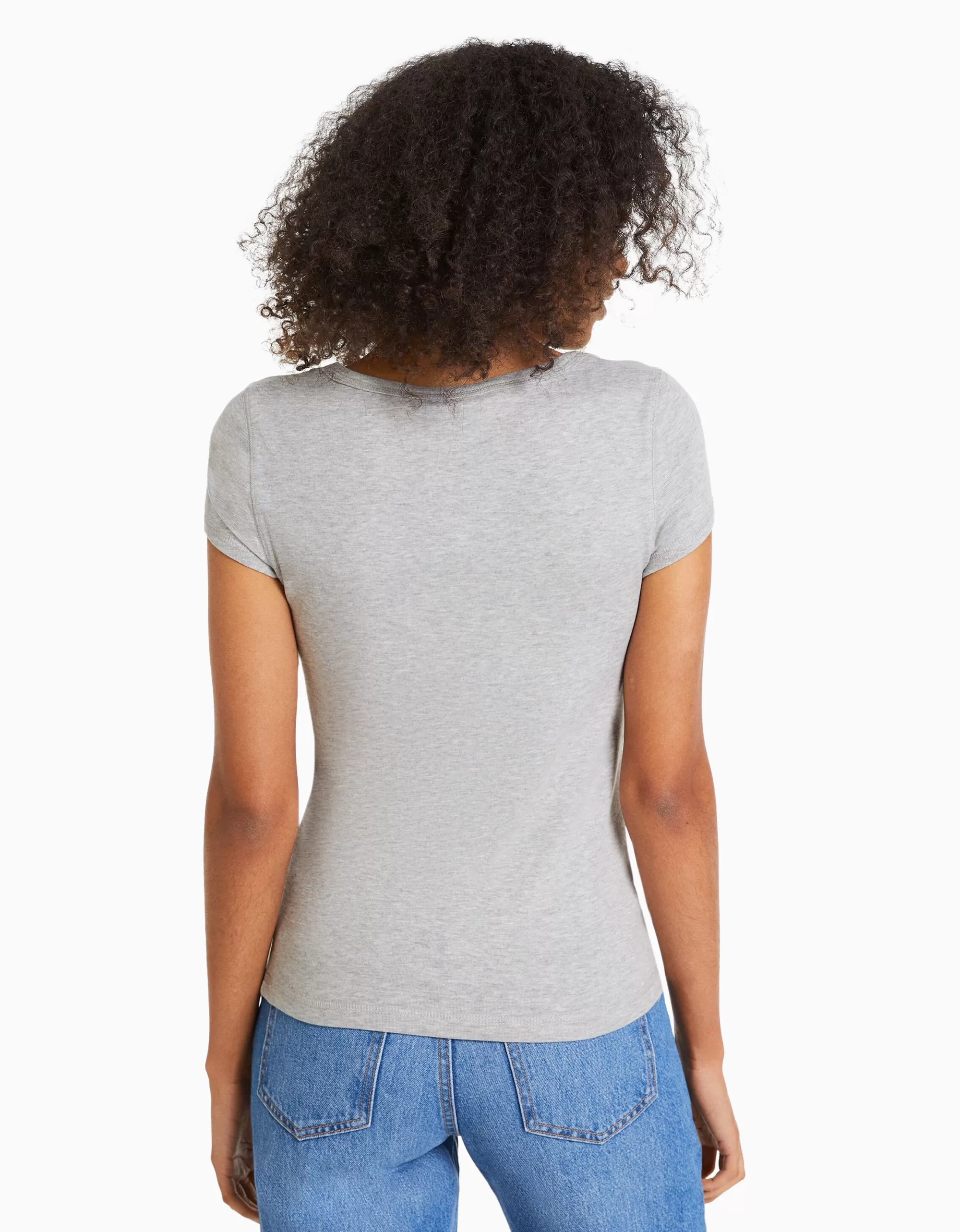 MUJER BERSHKA Camiseta manga corta cuello redondo