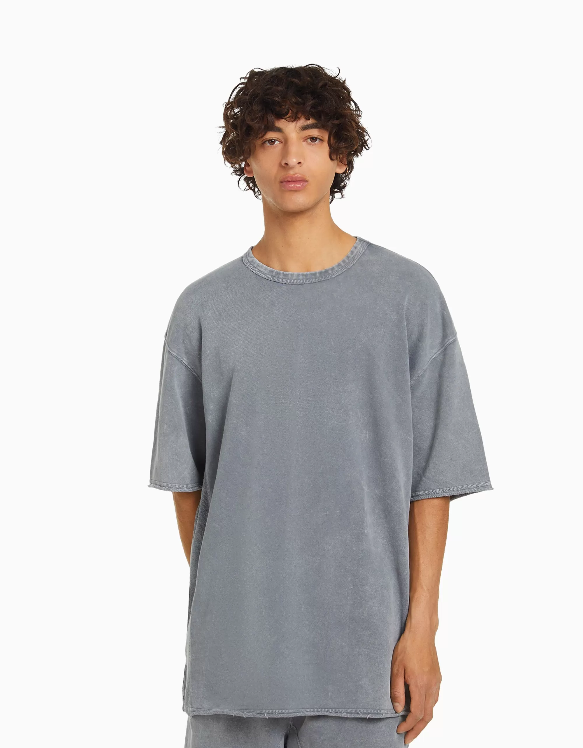 HOMBRE BERSHKA Camiseta manga corta efecto lavado