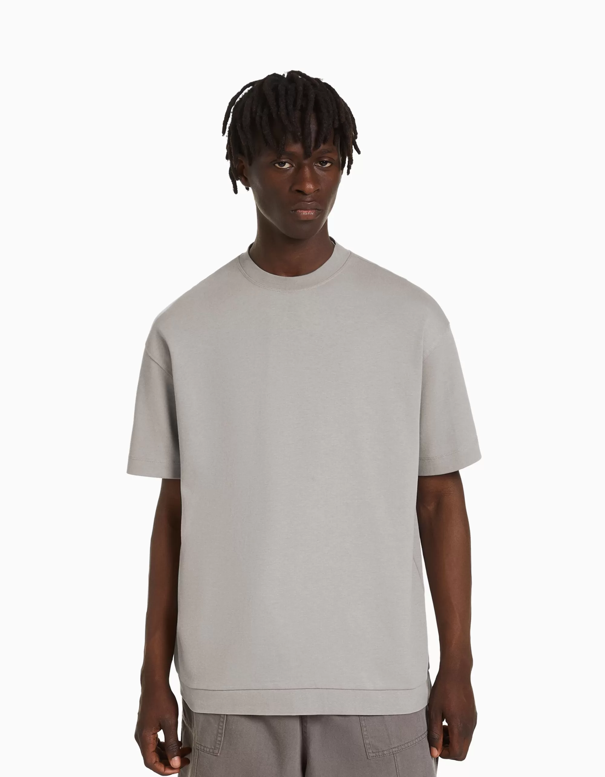 MUJER BERSHKA Camiseta manga corta interlock