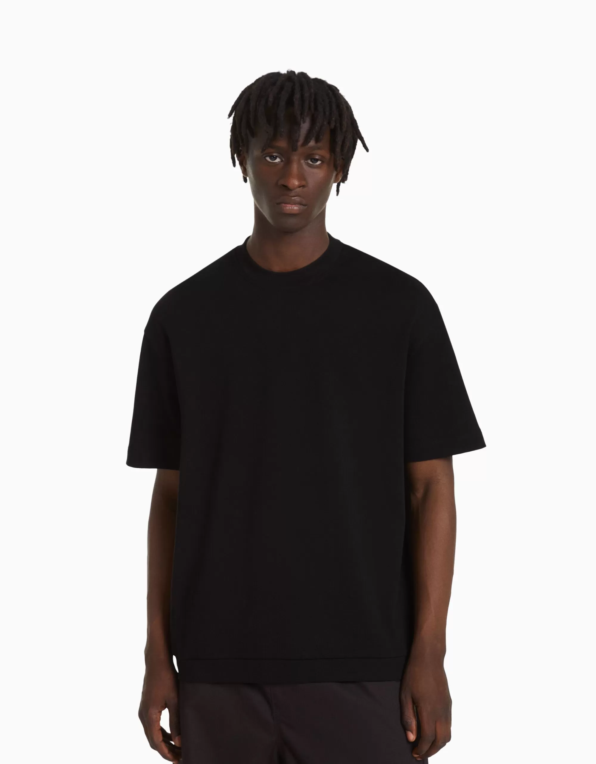 MUJER BERSHKA Camiseta manga corta interlock