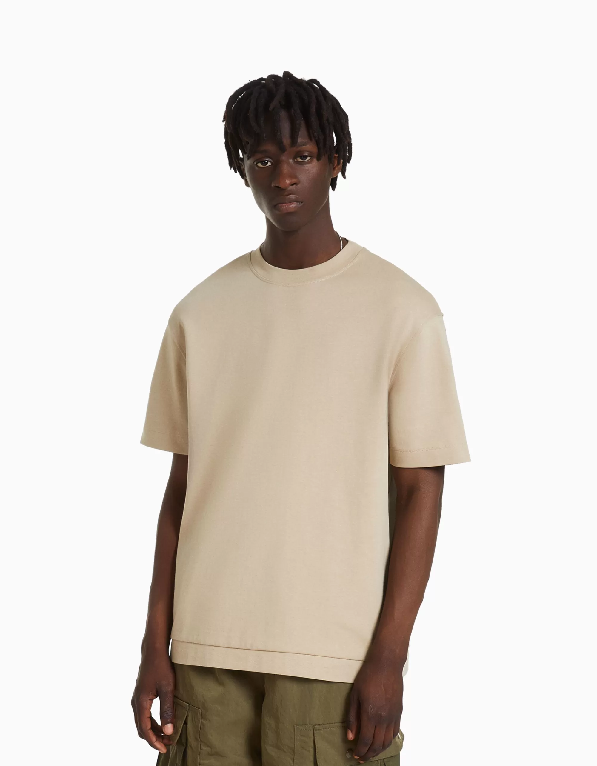 HOMBRE BERSHKA Camiseta manga corta interlock