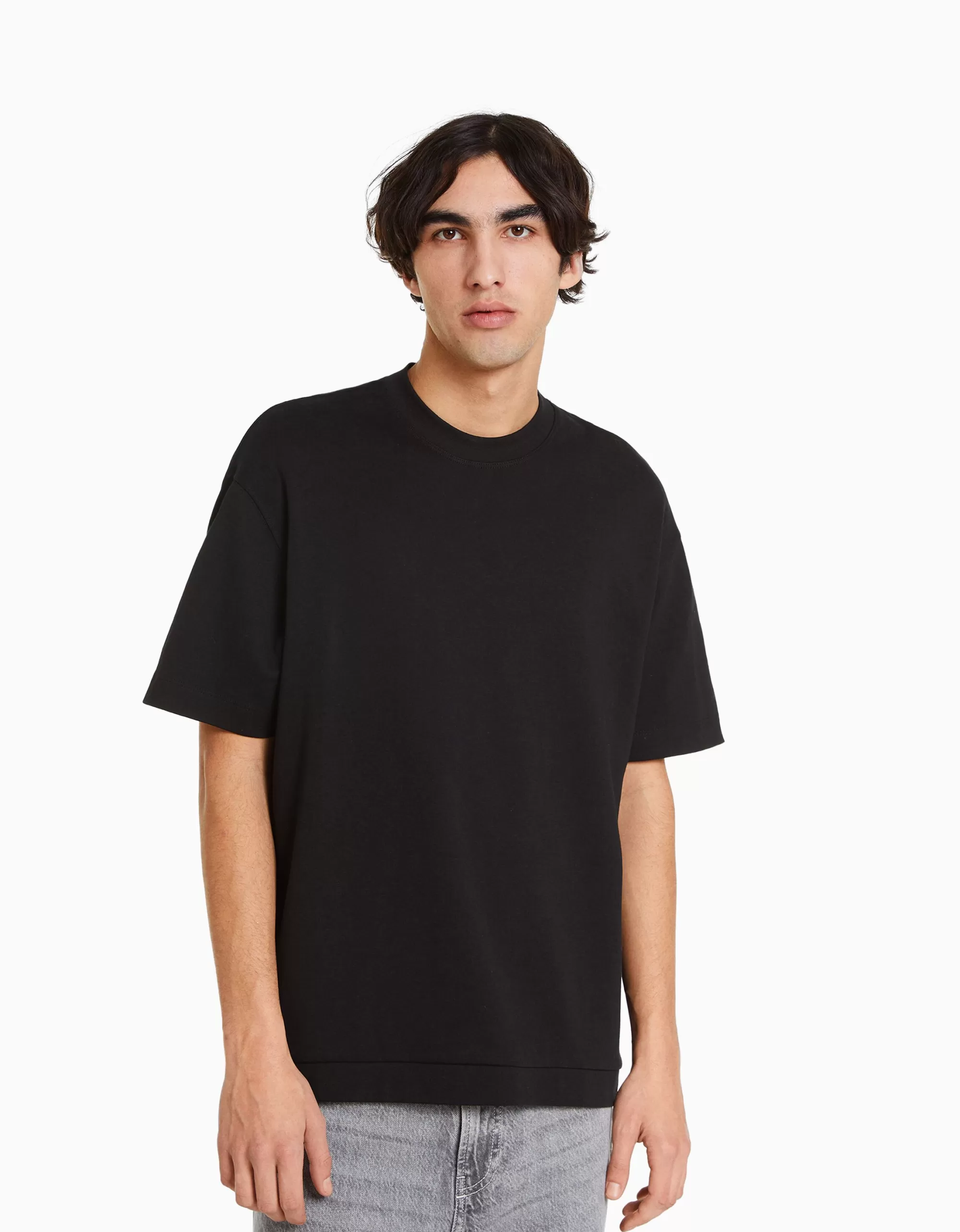 HOMBRE BERSHKA Camiseta manga corta interlock
