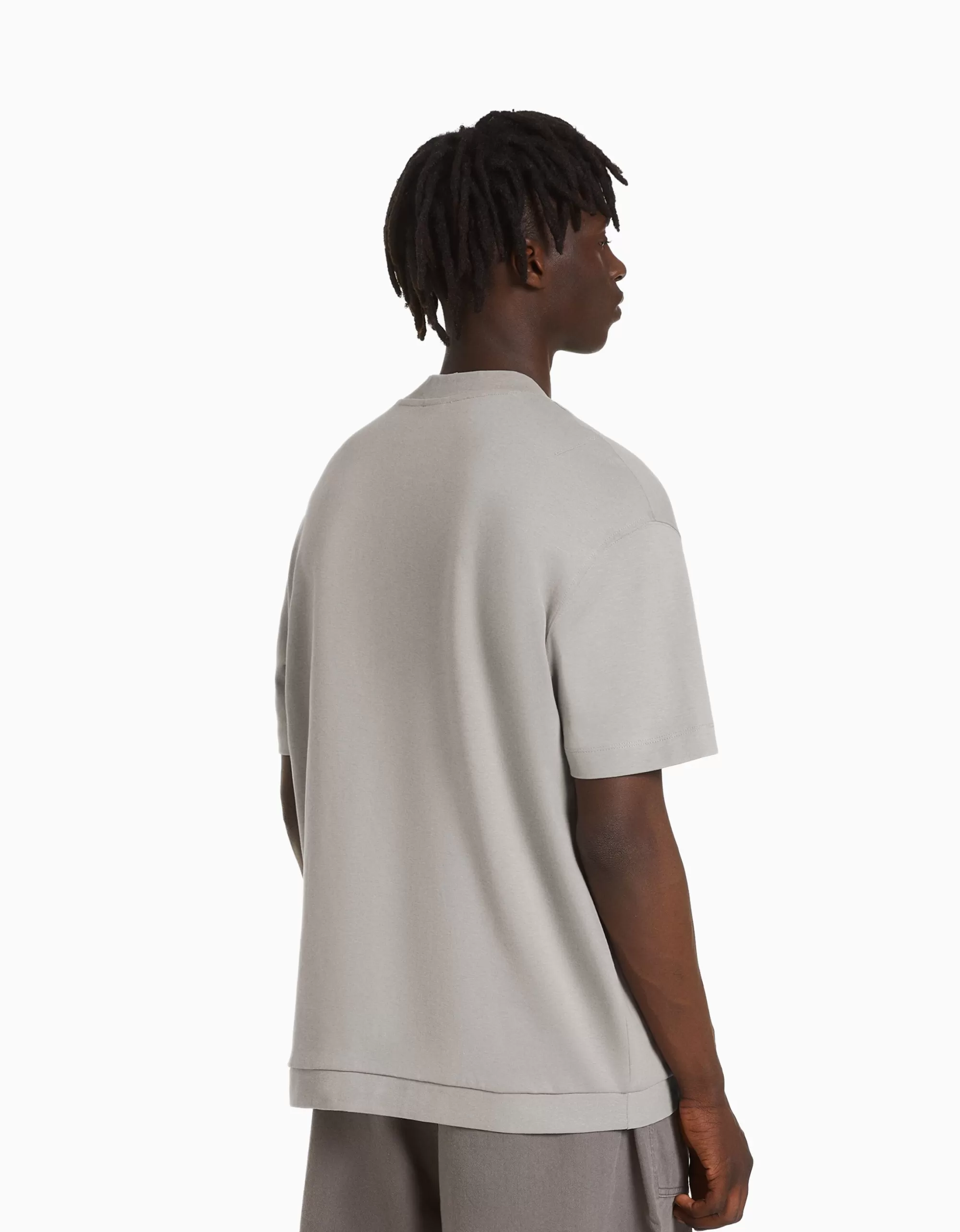 MUJER BERSHKA Camiseta manga corta interlock
