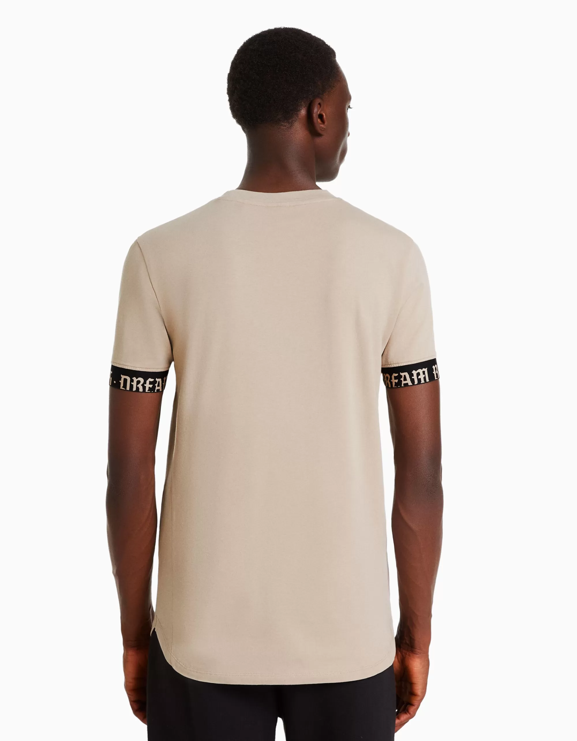 HOMBRE BERSHKA Camiseta manga corta muscle fit bandas