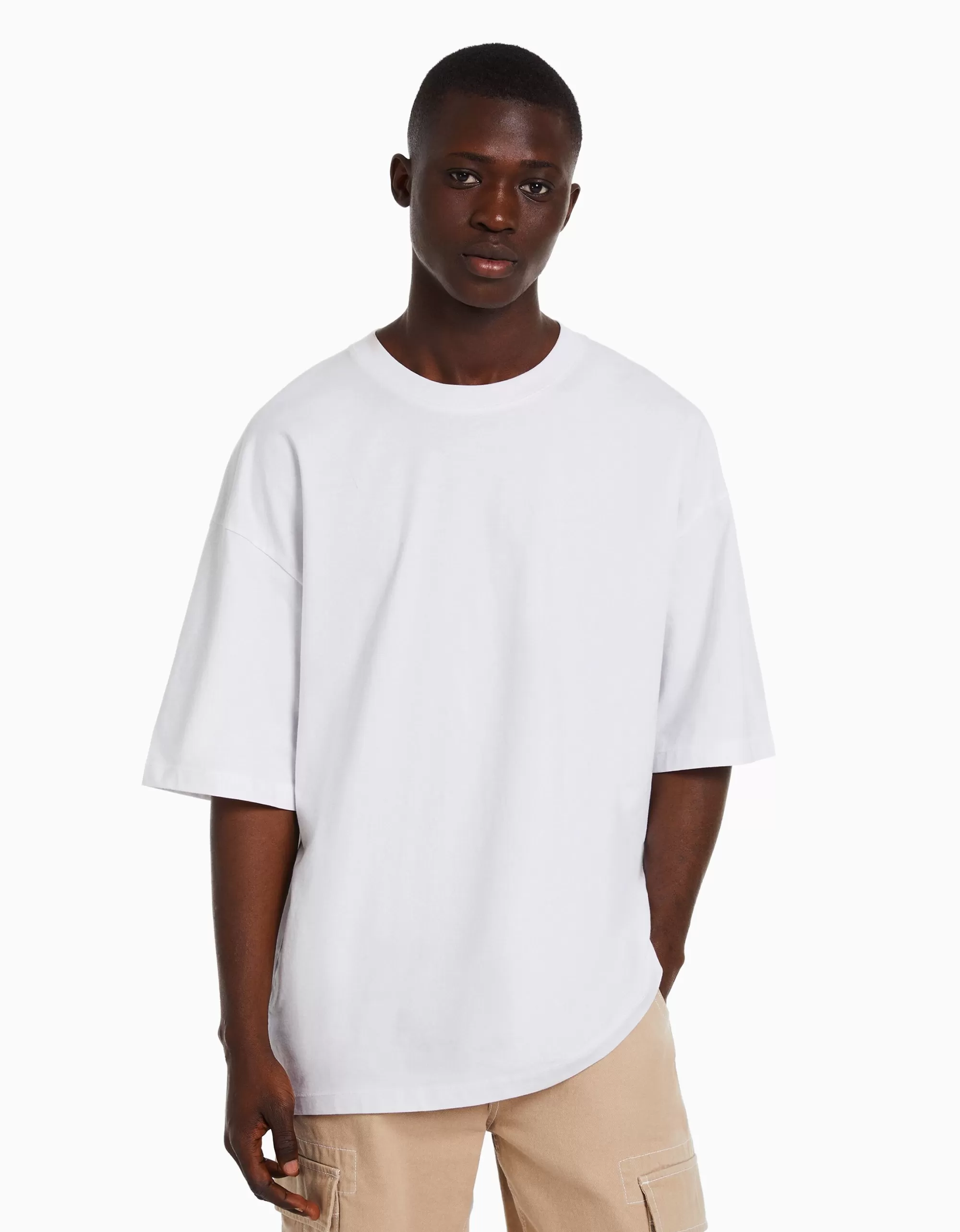 MUJER BERSHKA Camiseta manga corta oversize