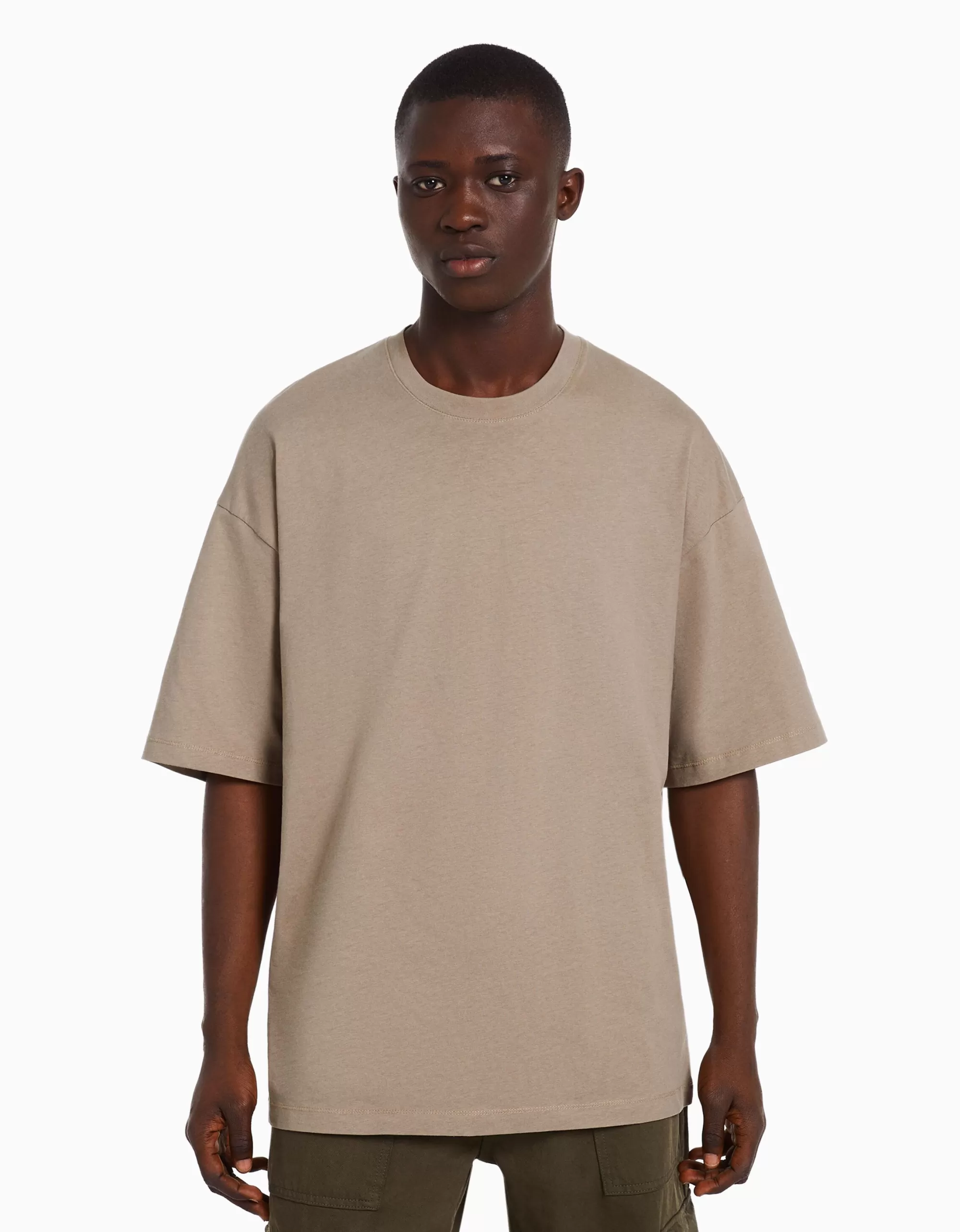 MUJER BERSHKA Camiseta manga corta oversize