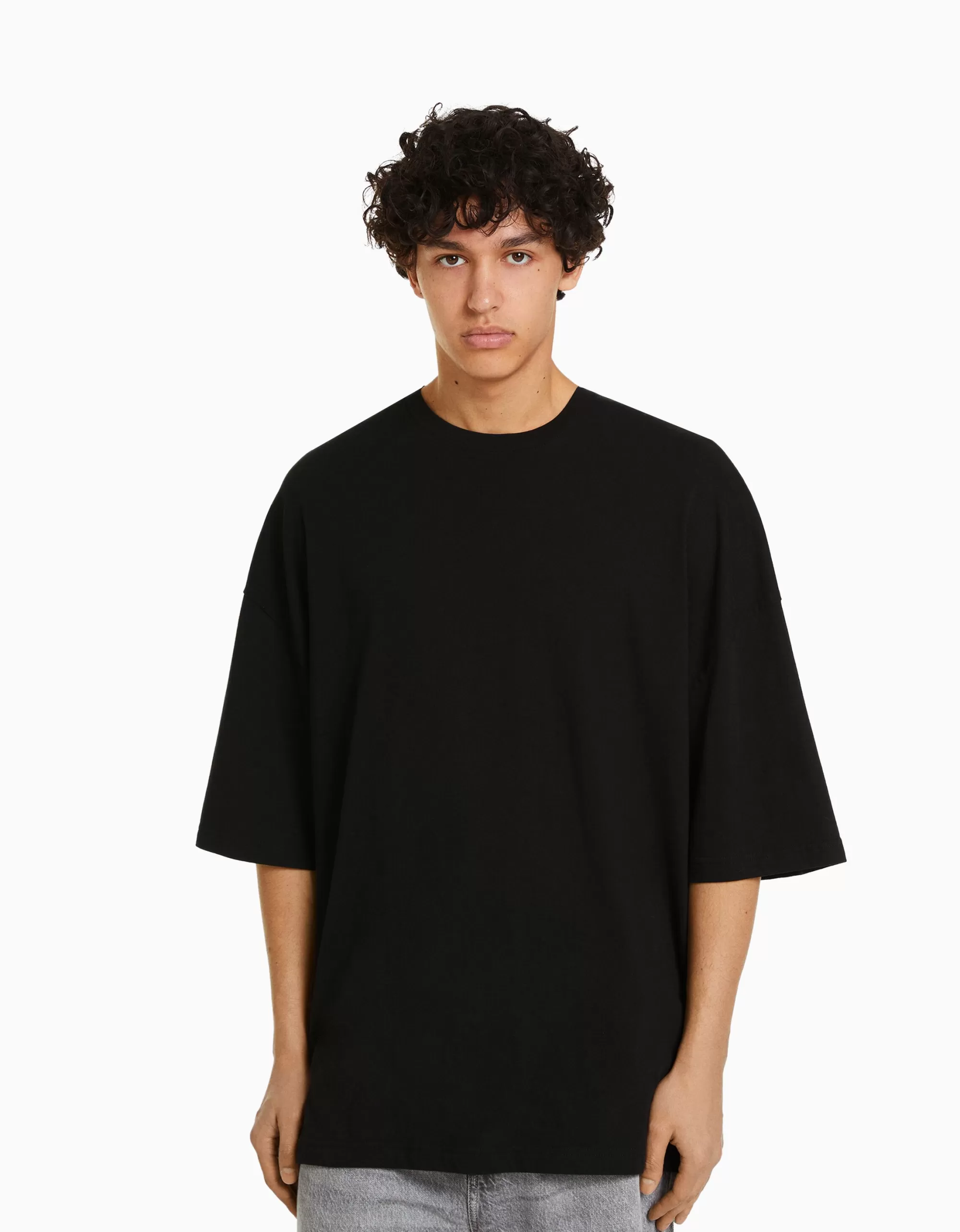 MUJER BERSHKA Camiseta manga corta oversize