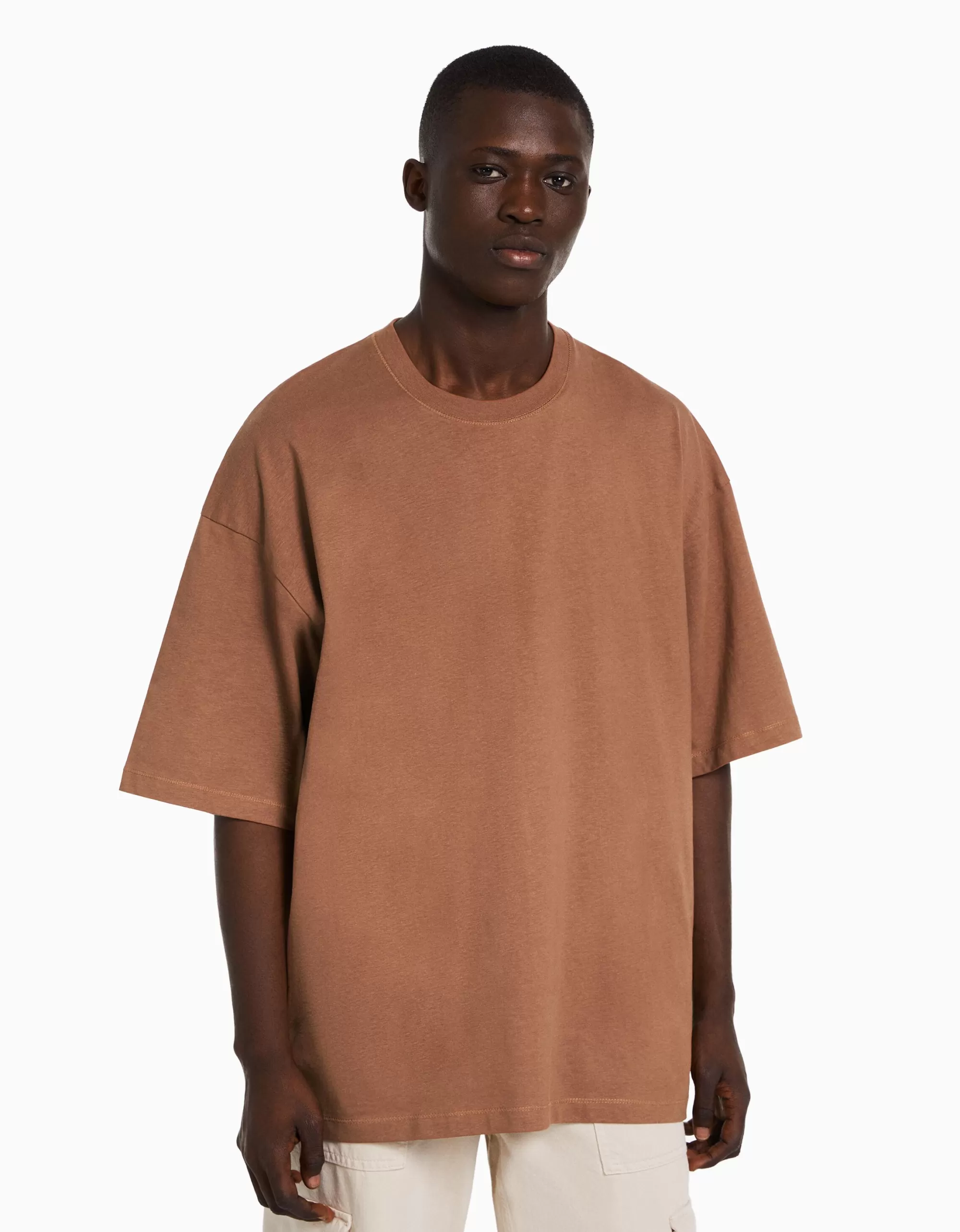 MUJER BERSHKA Camiseta manga corta oversize