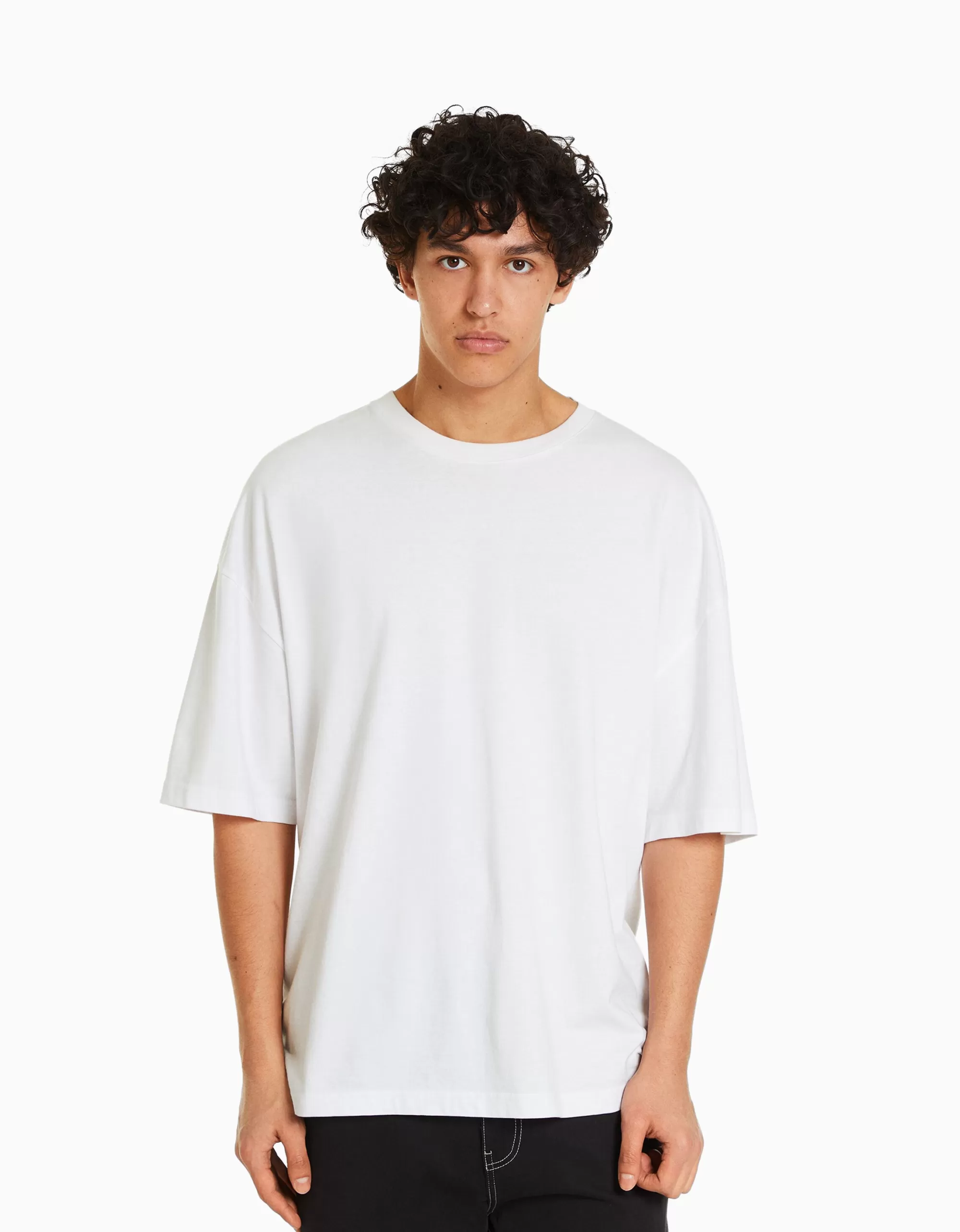 MUJER BERSHKA Camiseta manga corta oversize