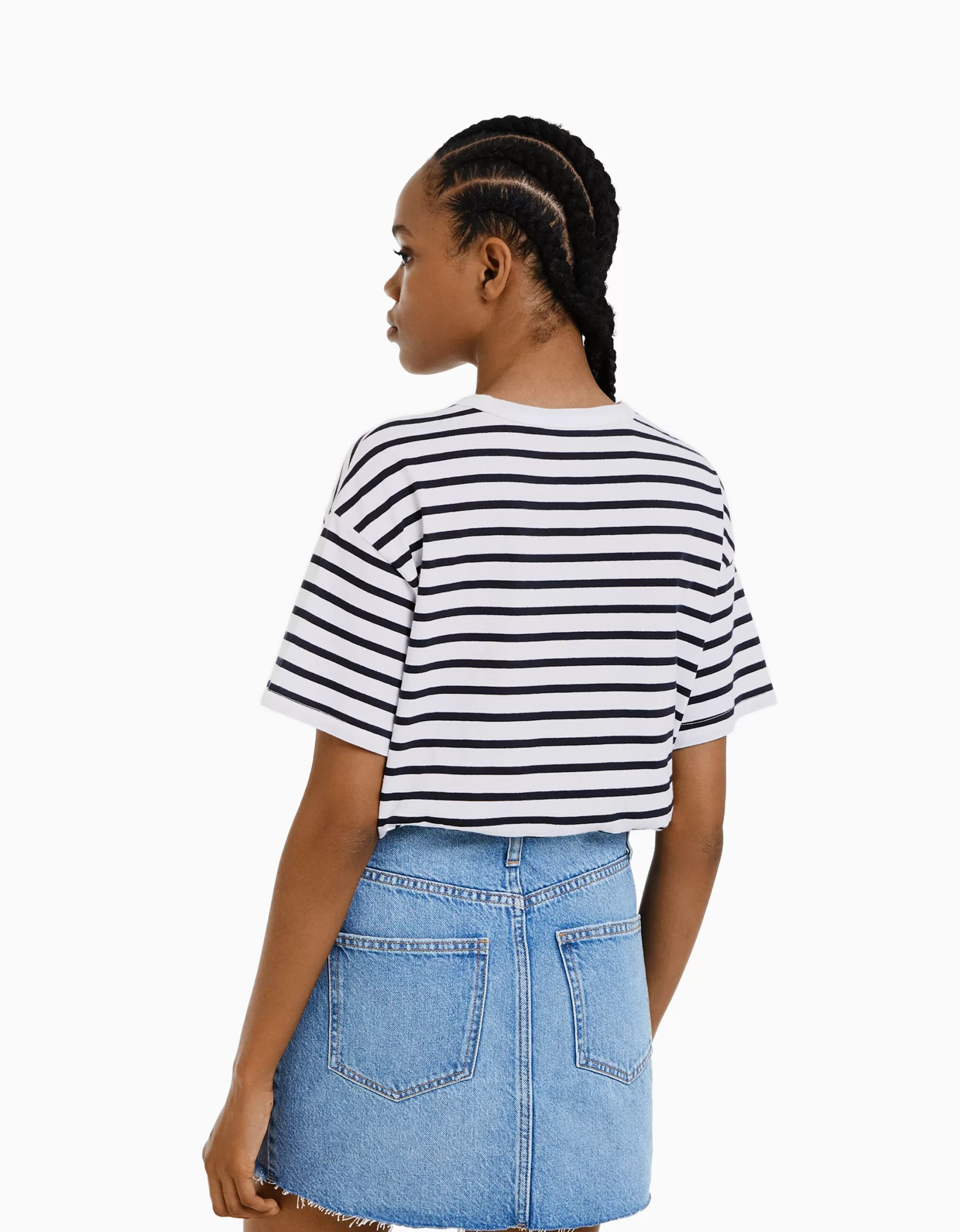MUJER BERSHKA Camiseta manga corta oversize