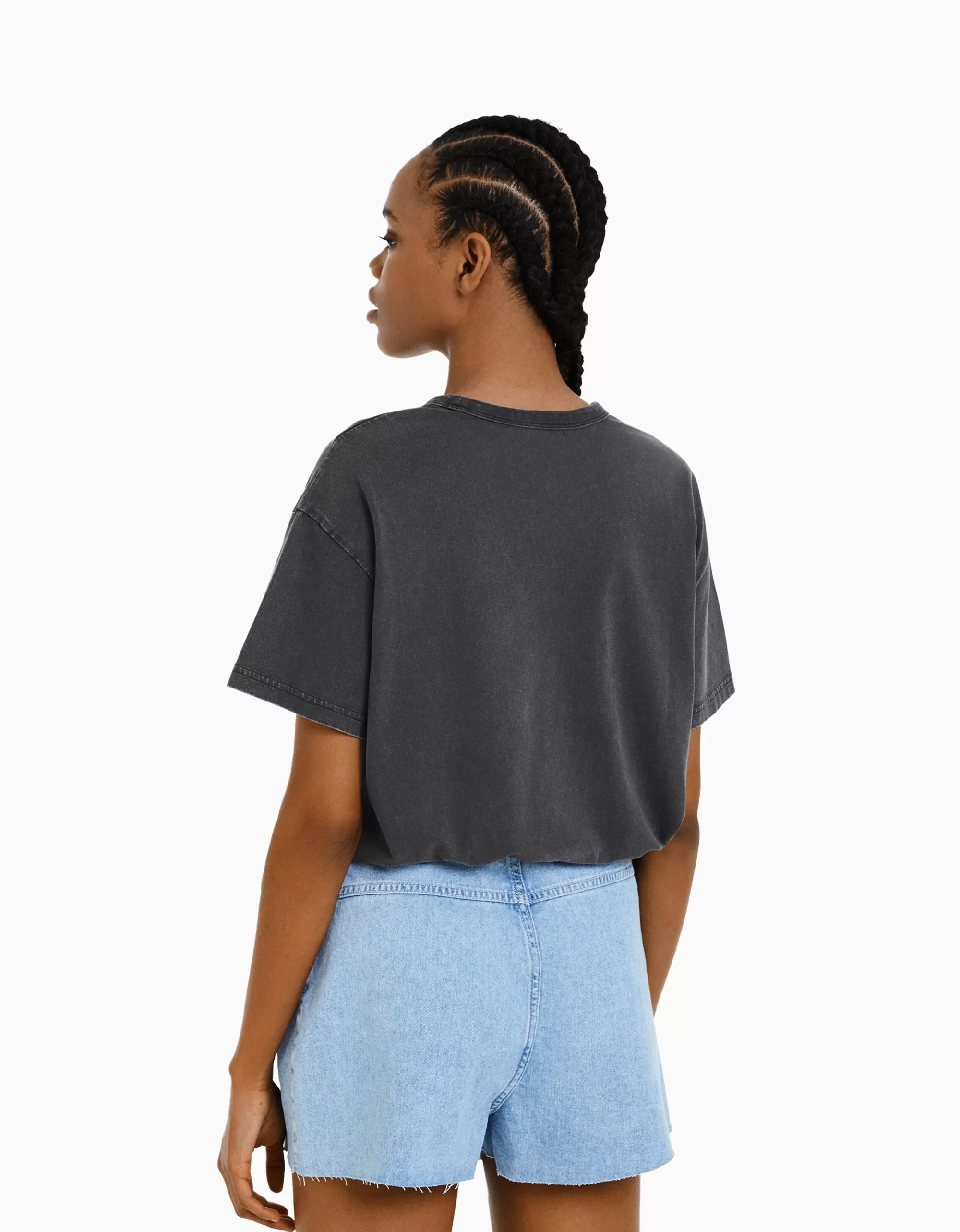 MUJER BERSHKA Camiseta manga corta oversize
