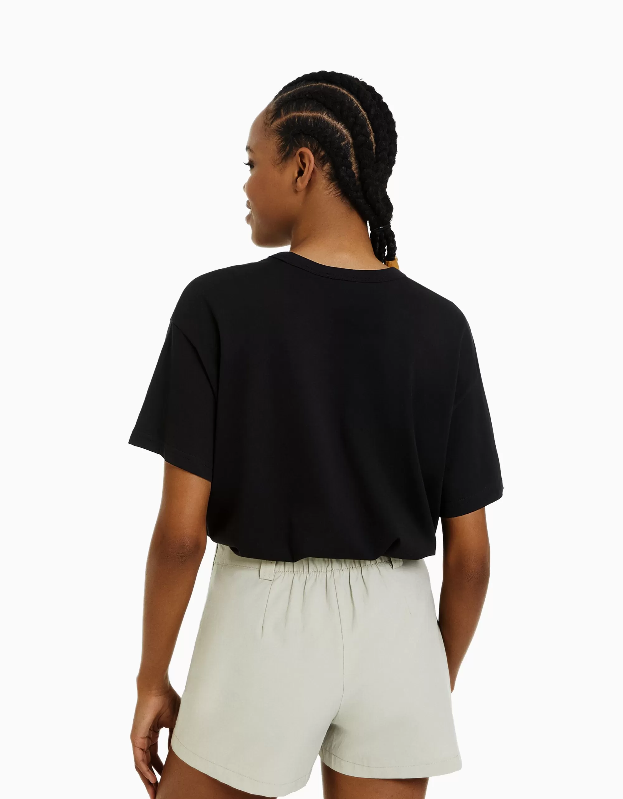 MUJER BERSHKA Camiseta manga corta oversize