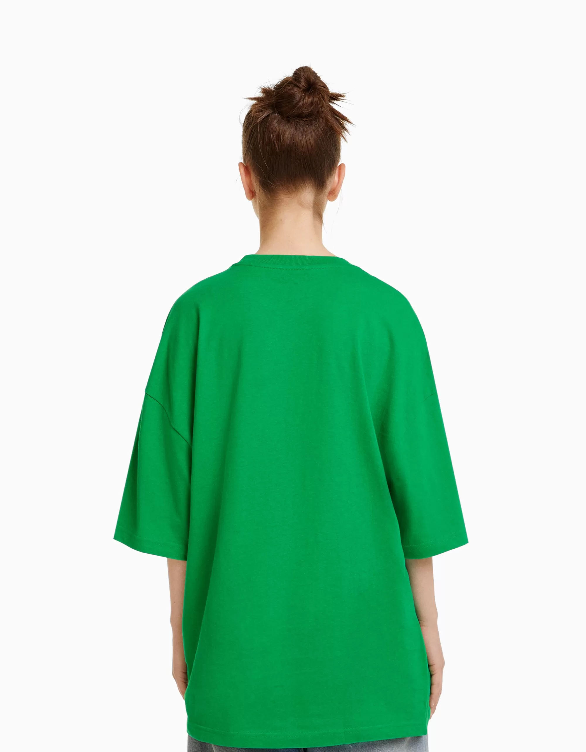 MUJER BERSHKA Camiseta manga corta oversize