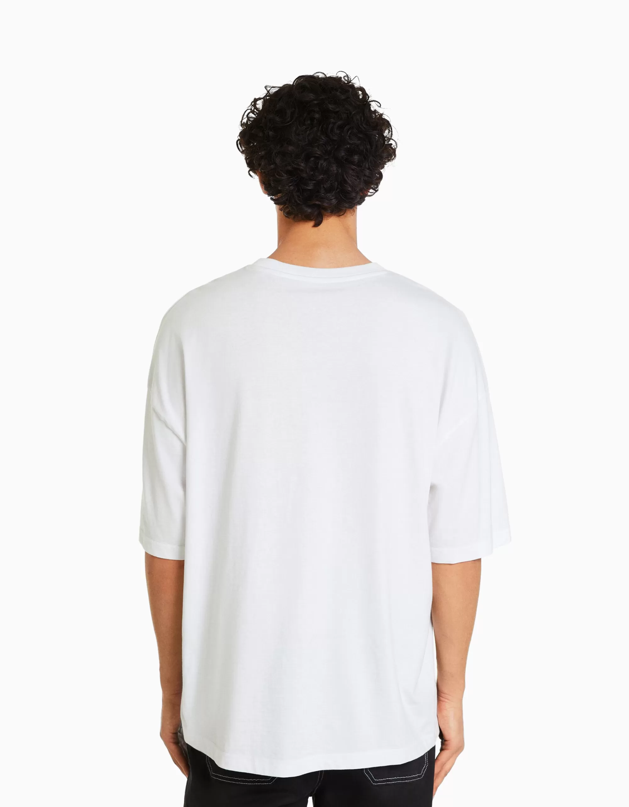 MUJER BERSHKA Camiseta manga corta oversize