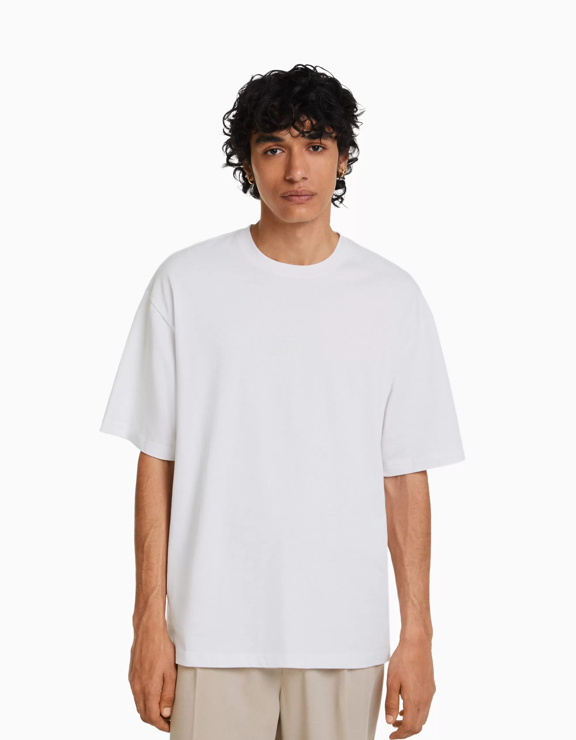 HOMBRE BERSHKA Camiseta manga corta oversize print