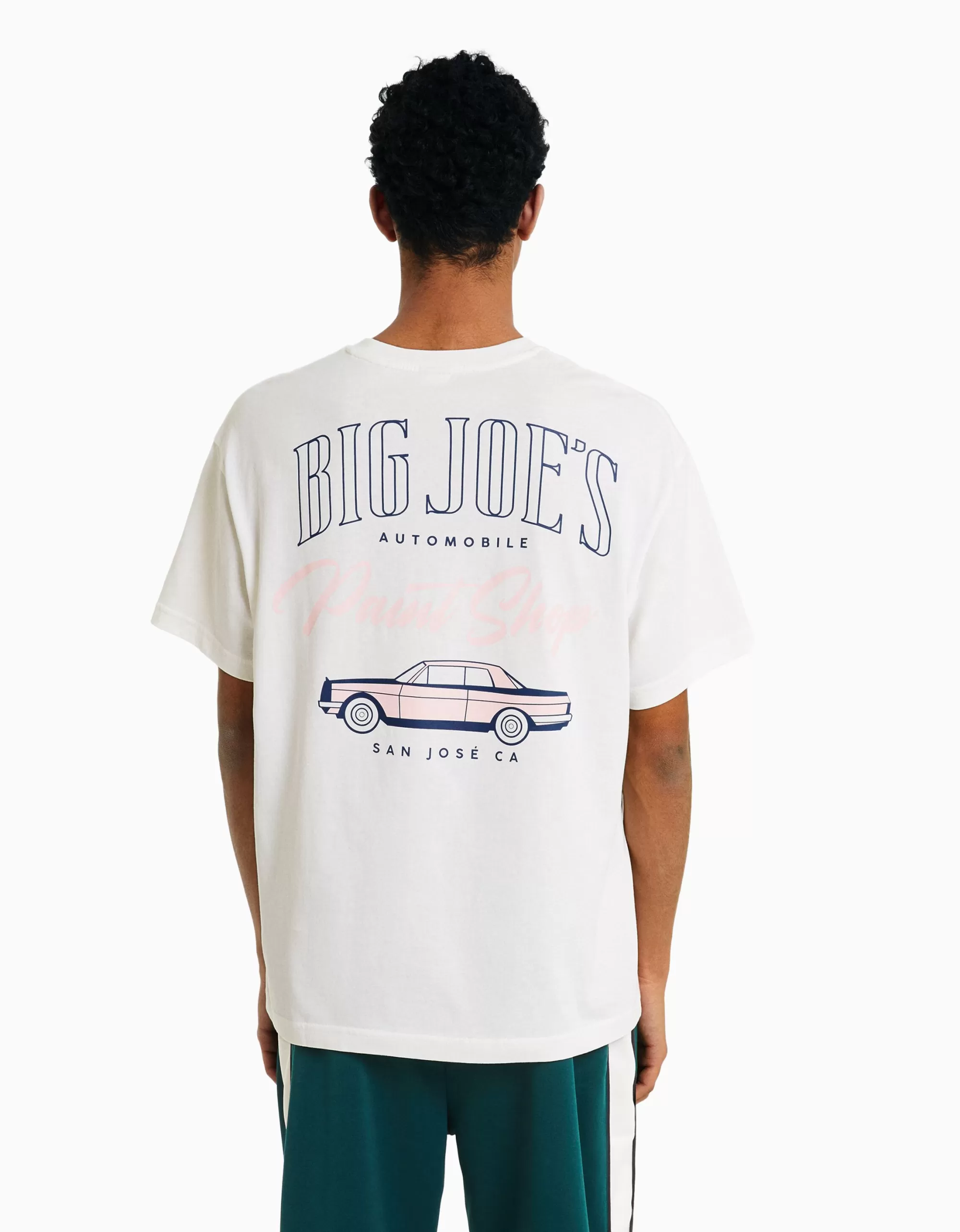 MUJER BERSHKA Camiseta manga corta oversize print