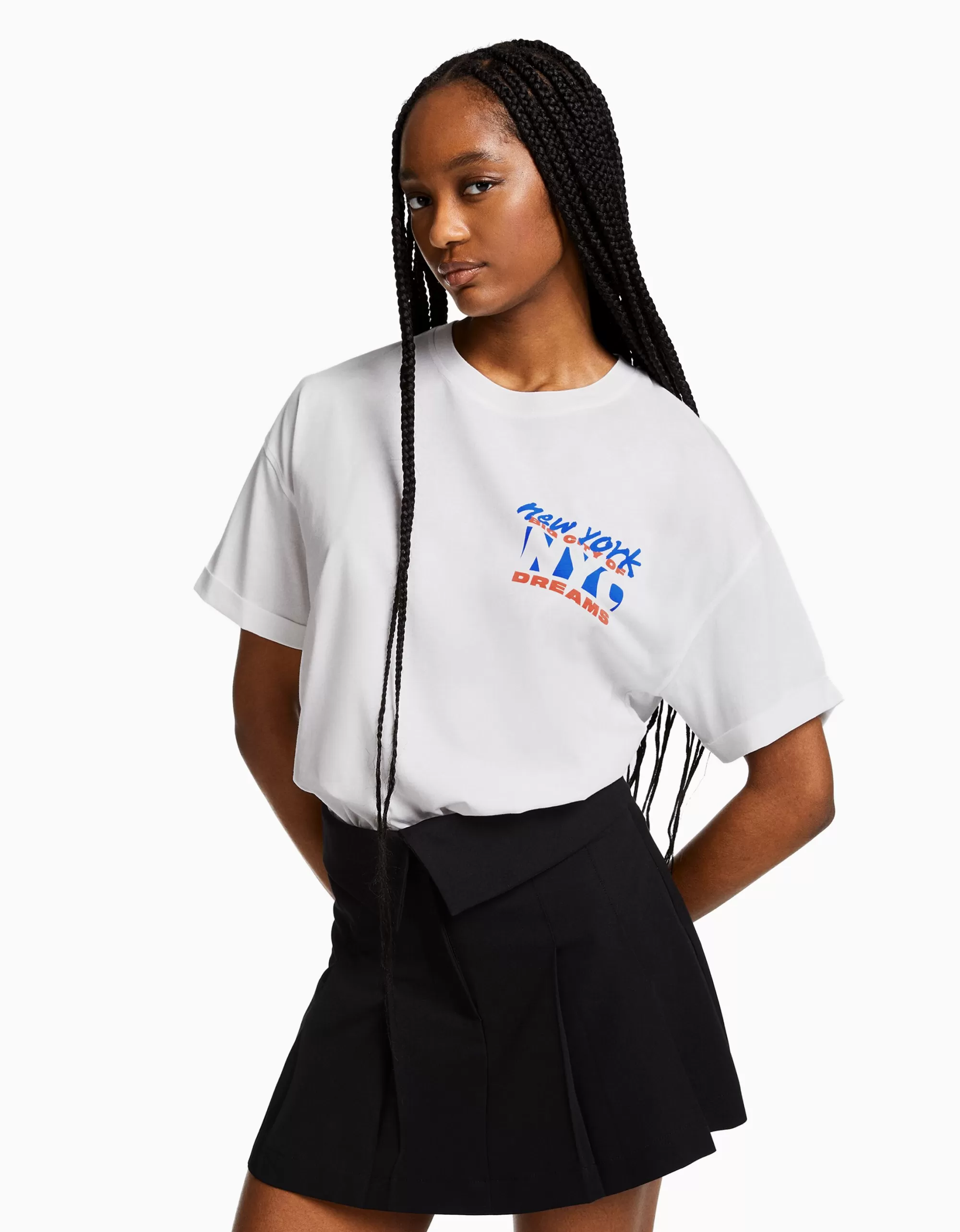 MUJER BERSHKA Camiseta manga corta print