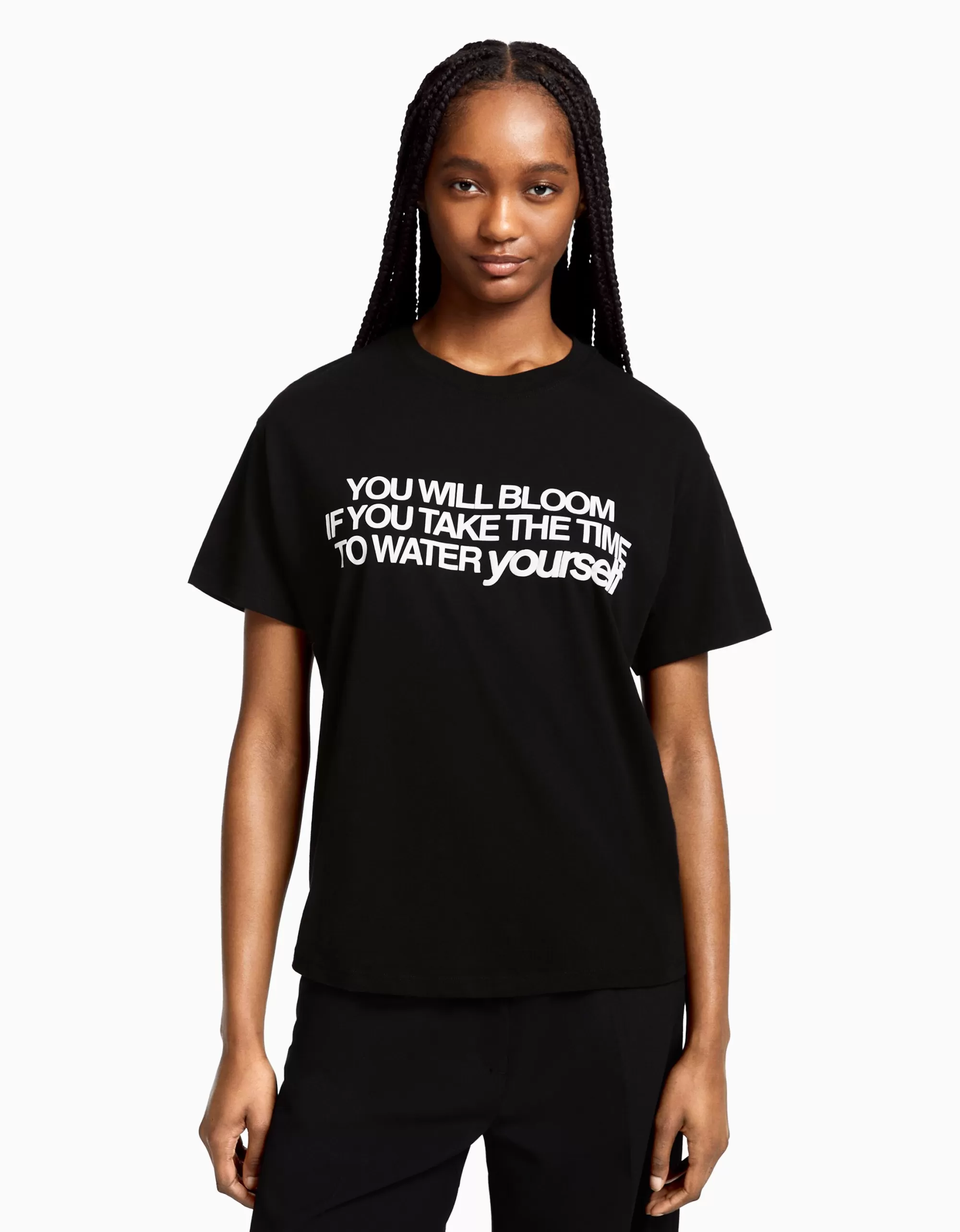 MUJER BERSHKA Camiseta manga corta print