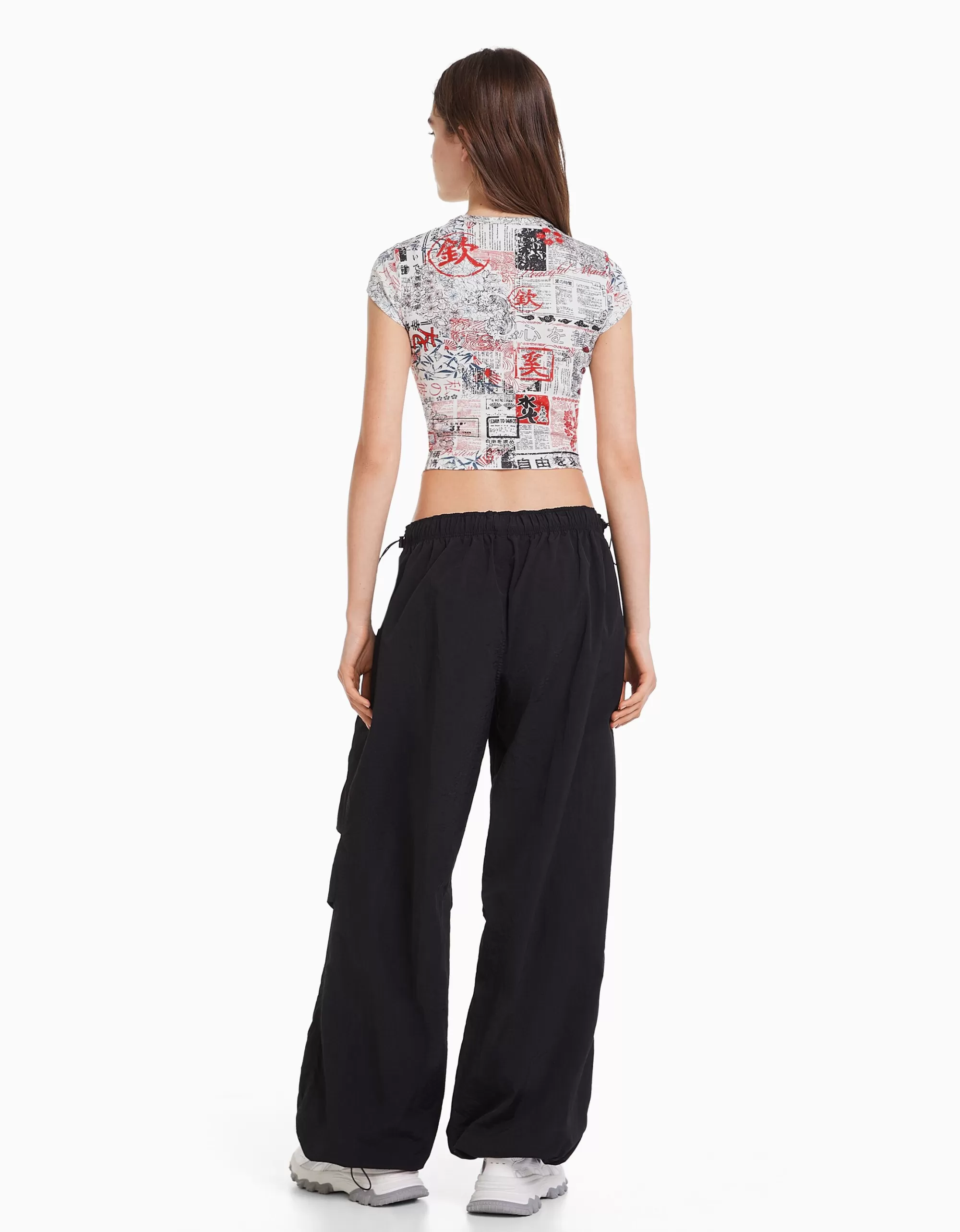 MUJER BERSHKA Camiseta manga corta print